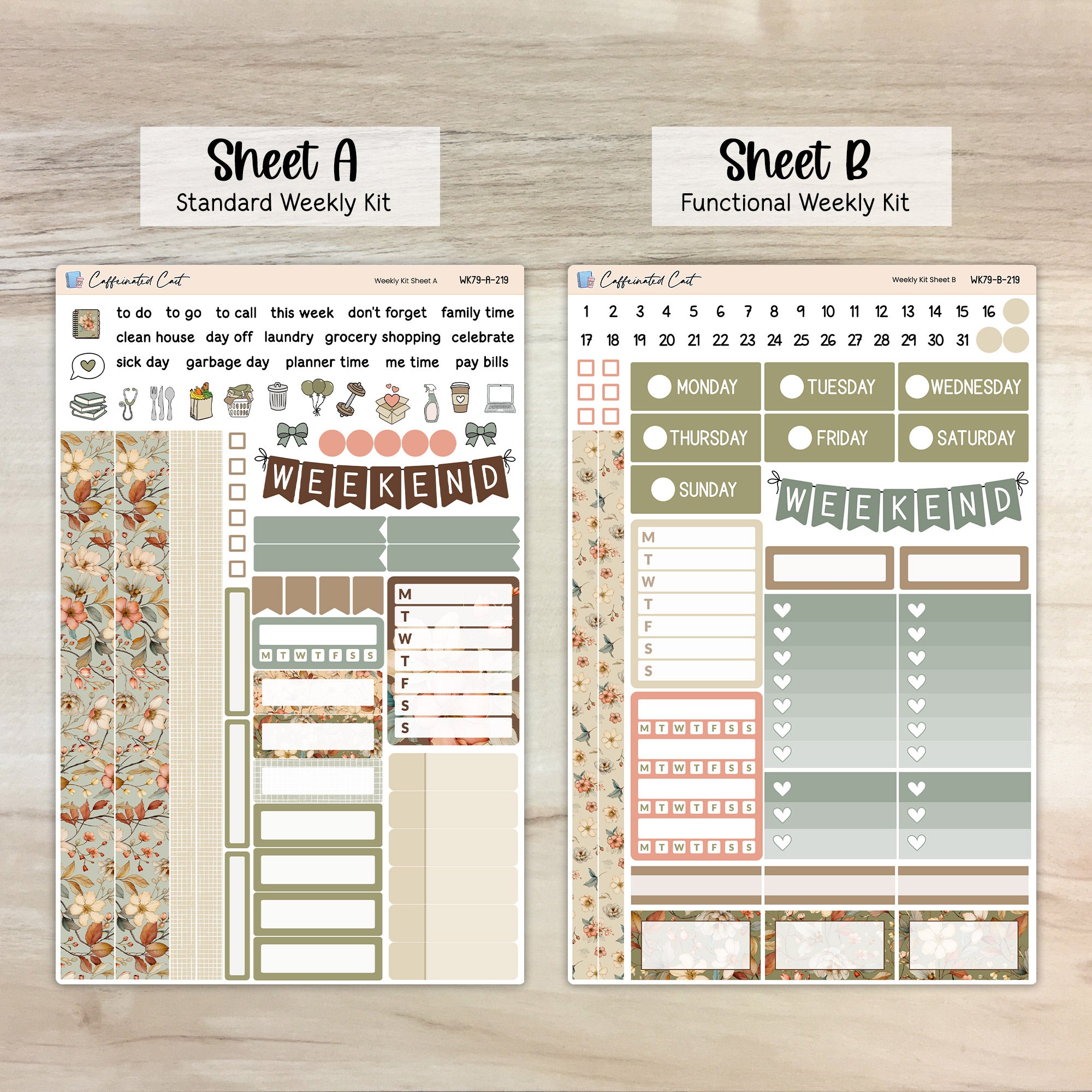 Weekly Kit & Add-ons - Vintage Floral [ 219 ]