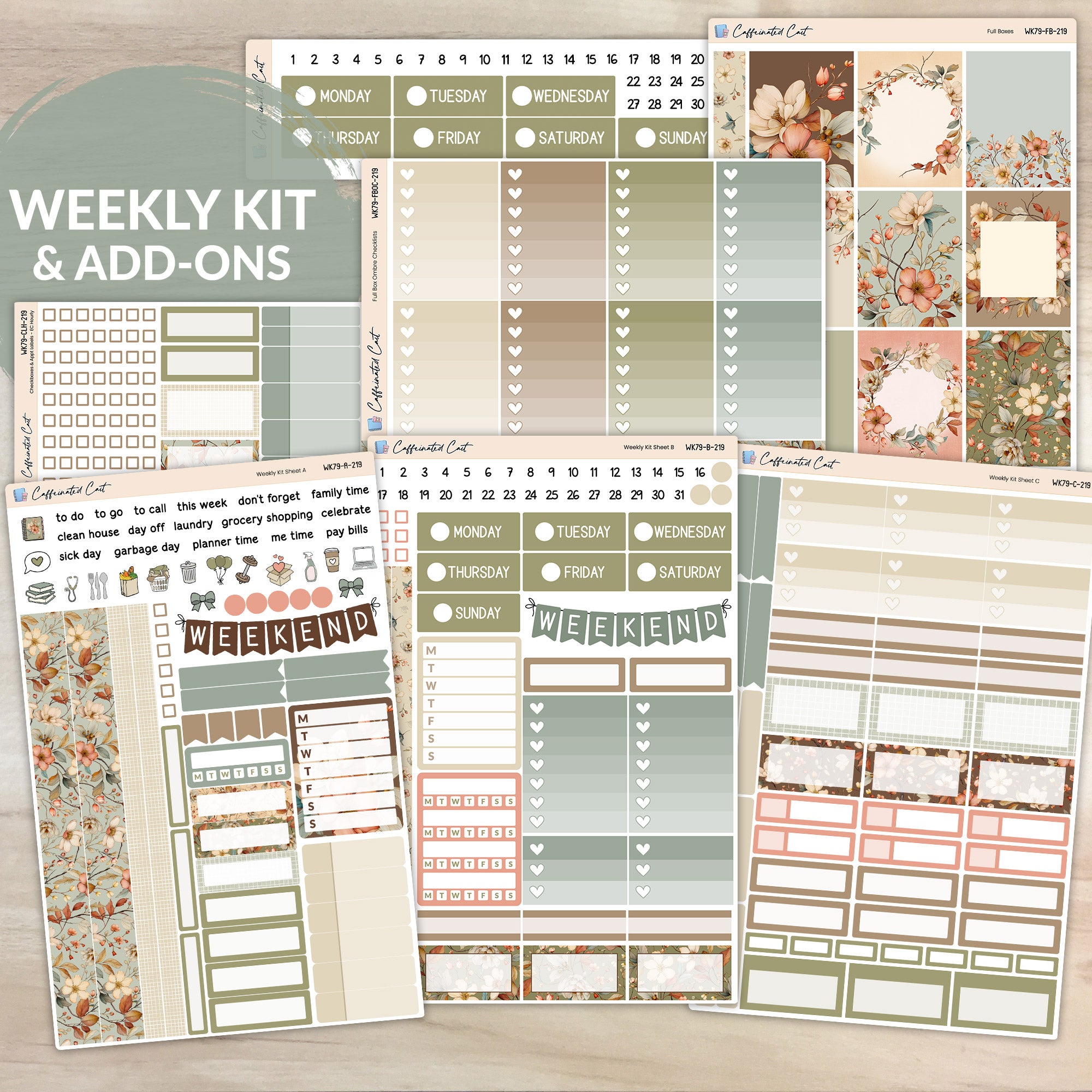 Weekly Kit & Add-ons - Vintage Floral [ 219 ]