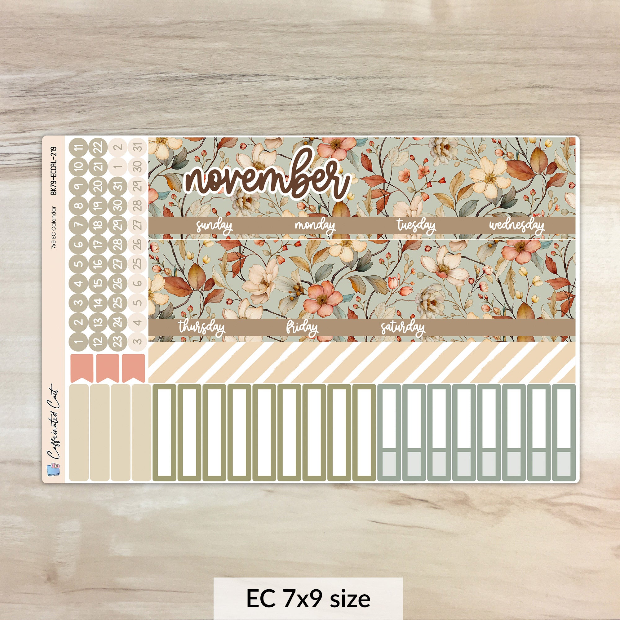 Calendar Kit for ERIN CONDREN Planners - Vintage Floral [ 219 ]