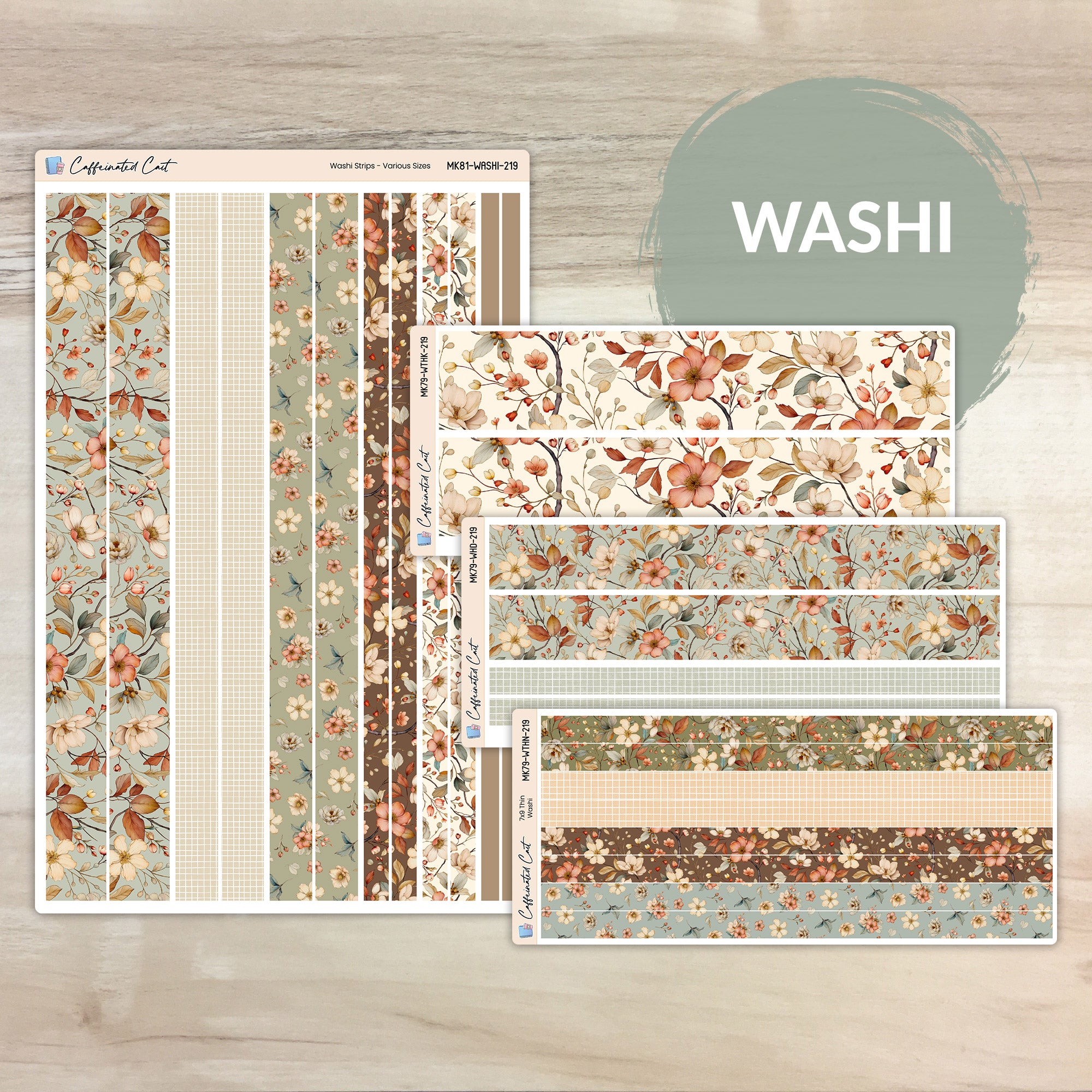 Washi Strips - Vintage Floral [ 219 ]