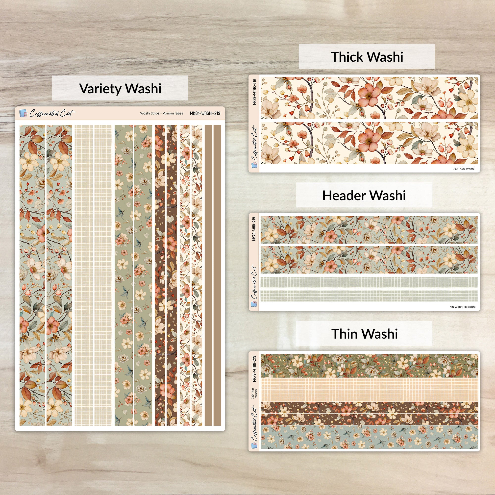 Washi Strips - Vintage Floral [ 219 ]