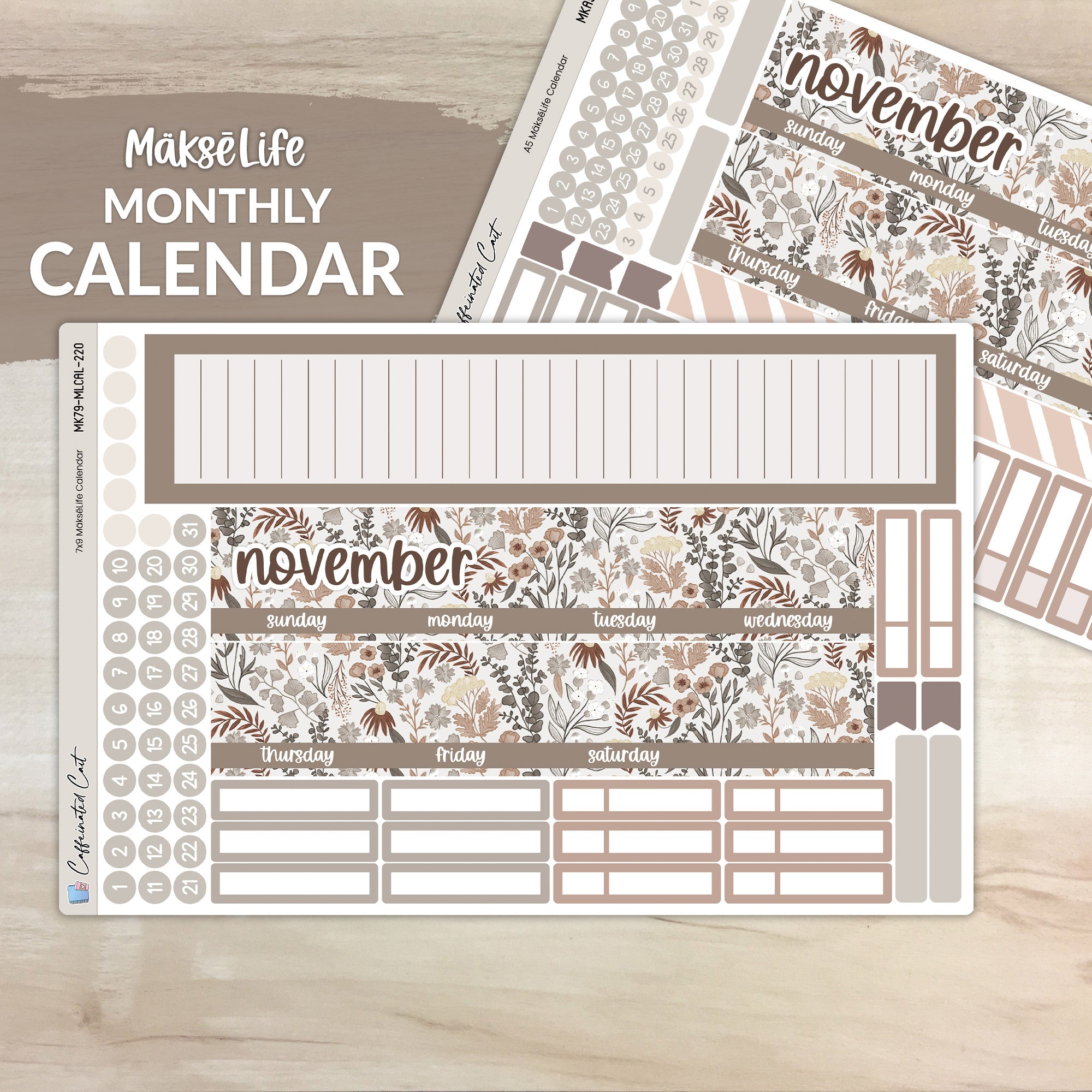 Calendar Kit for MAKSELIFE Planners - Chill in the Air [ 220 ]