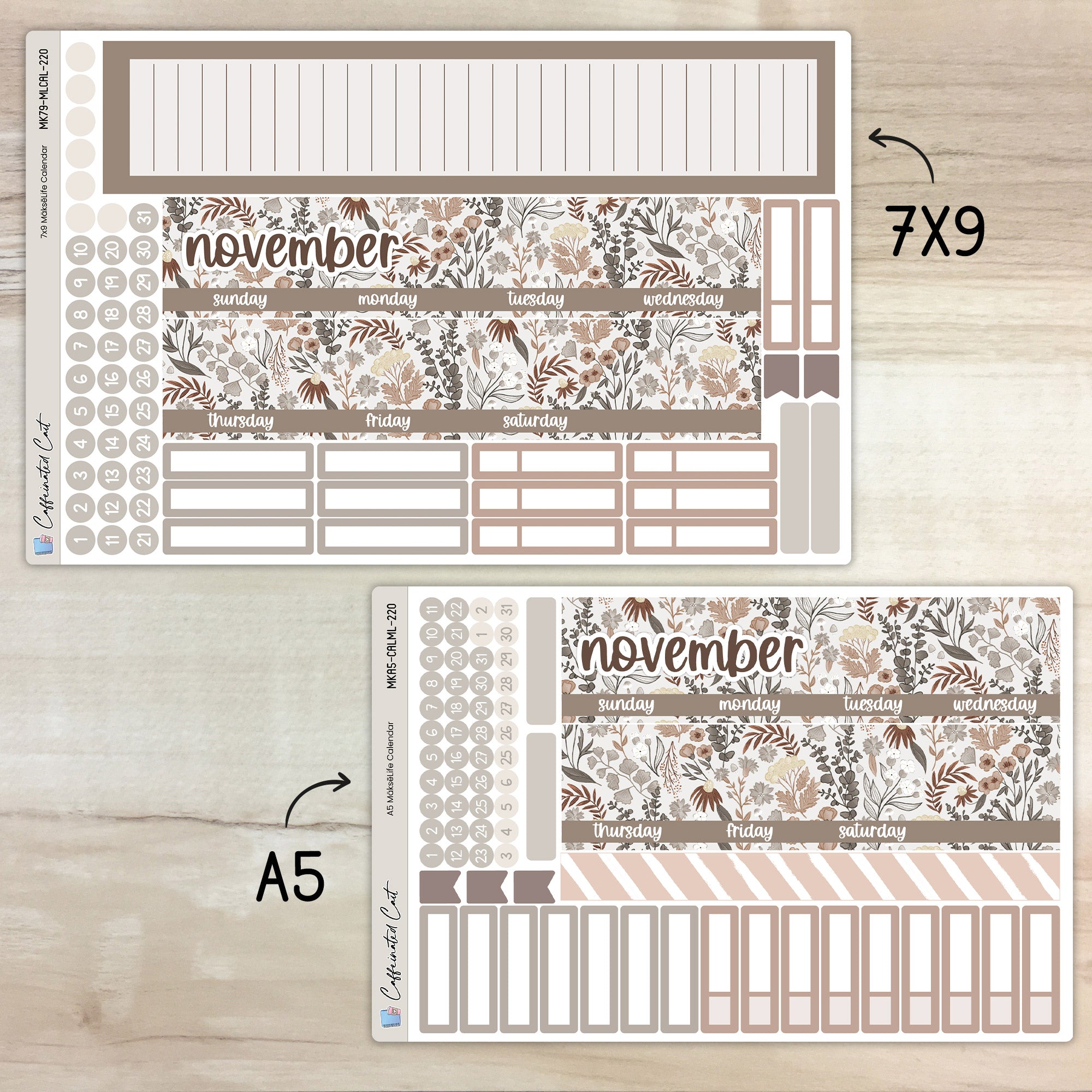 Calendar Kit for MAKSELIFE Planners - Chill in the Air [ 220 ]