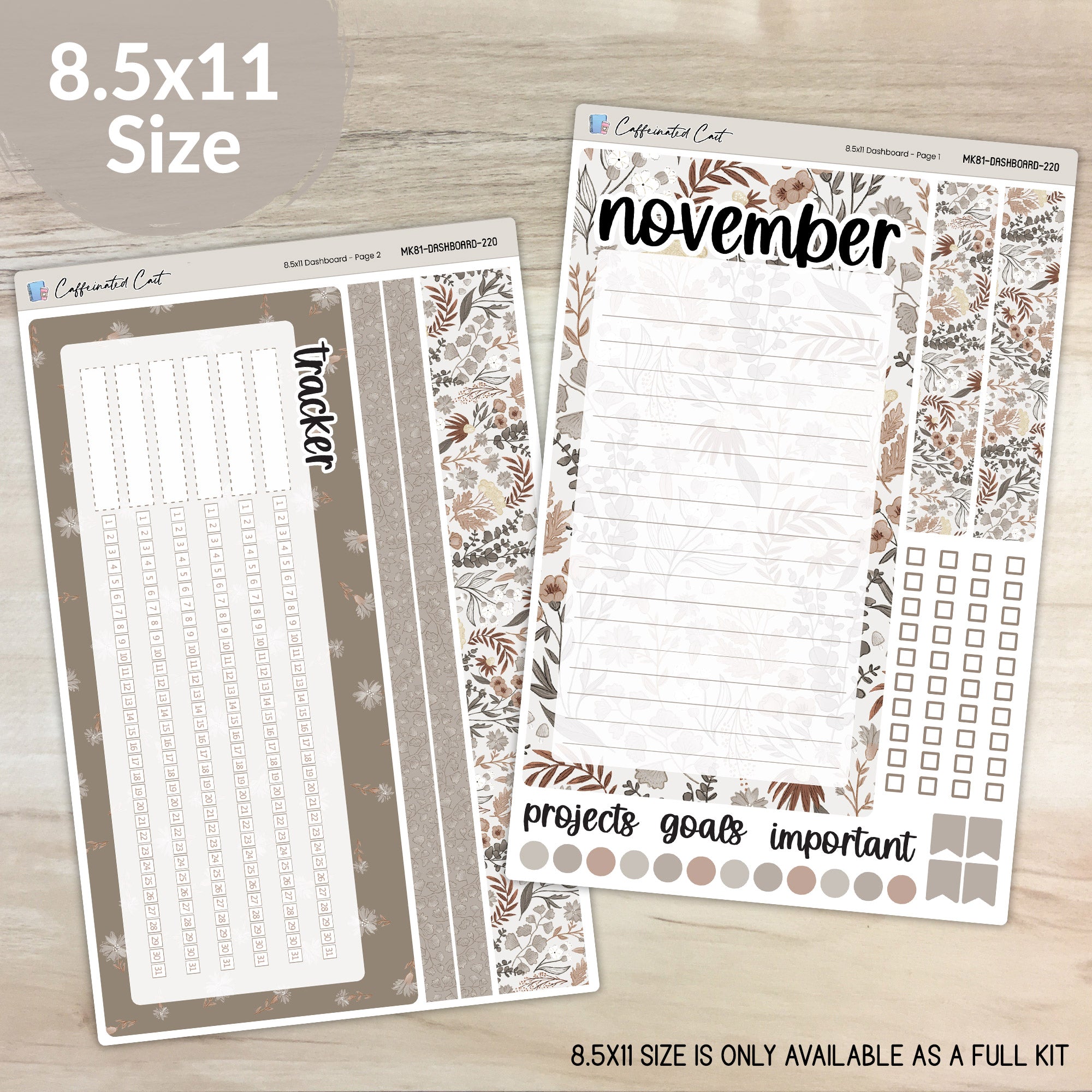 Dashboard & Notes Kit for ERIN CONDREN Planners - Chill in the Air [ 220 ]