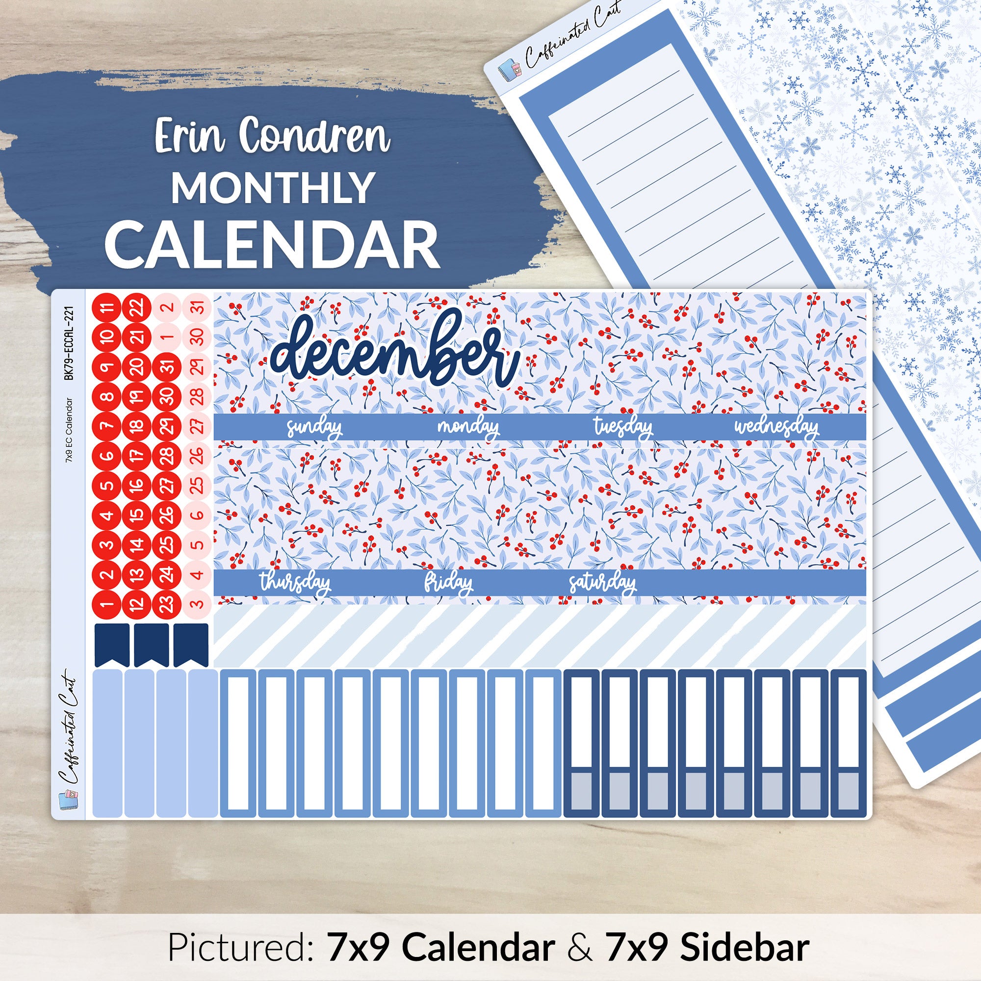 Calendar Kit for ERIN CONDREN Planners - Frost [ 221 ]