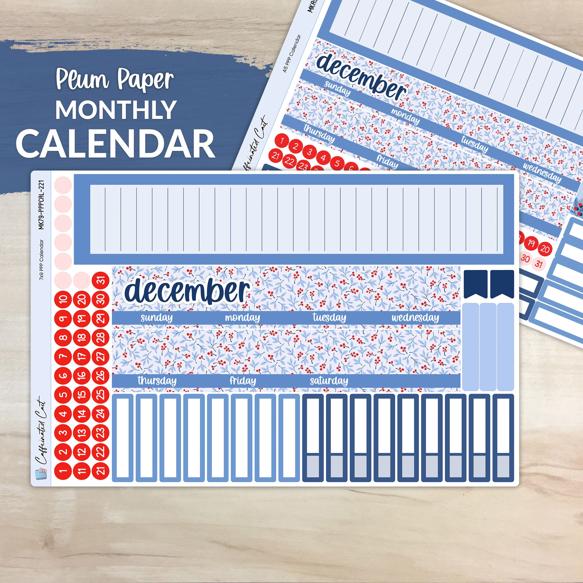 Calendar Kit for PLUM PAPER Planners - Frost [ 221 ]