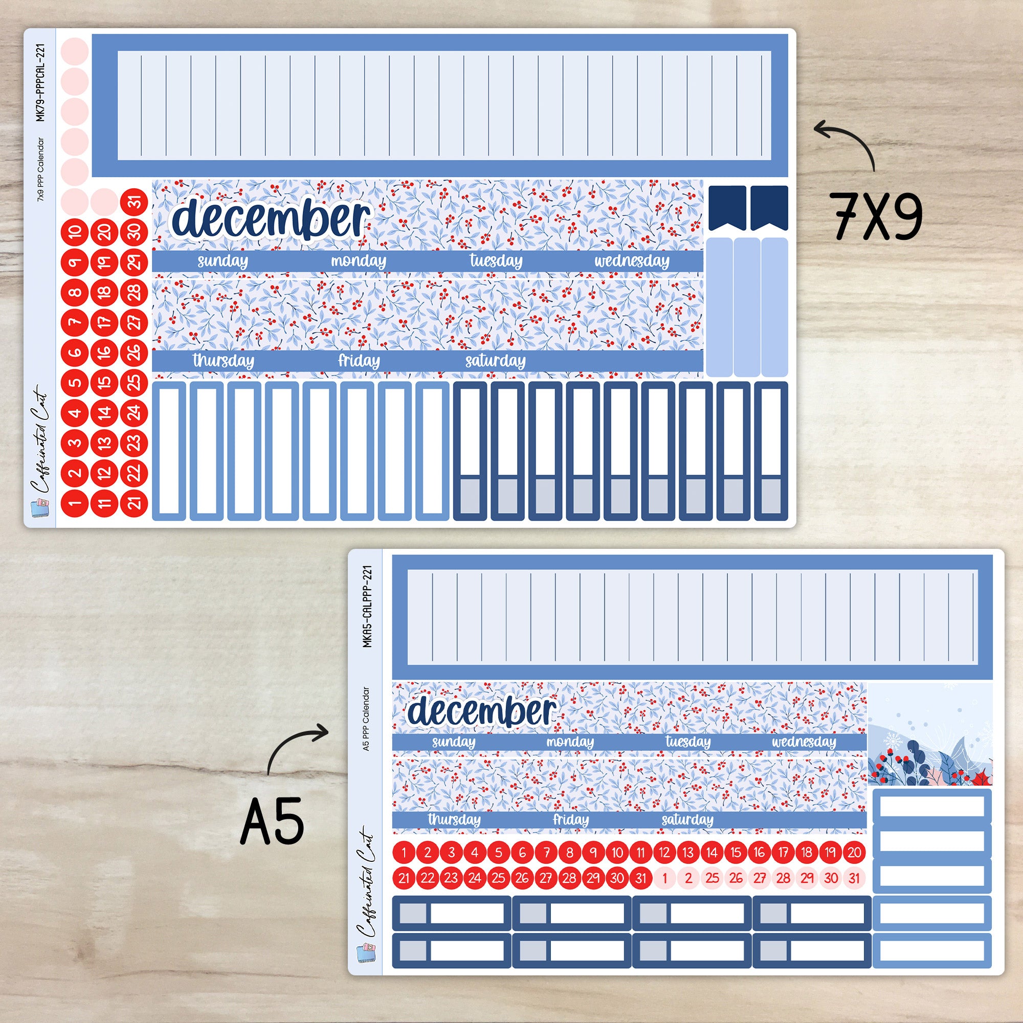 Calendar Kit for PLUM PAPER Planners - Frost [ 221 ]