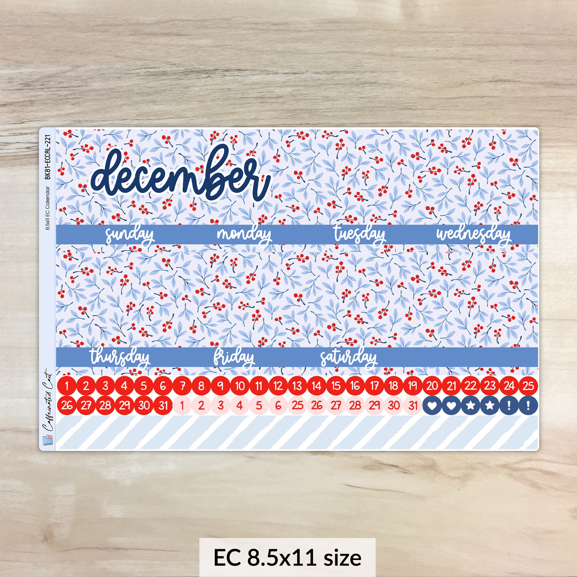 Calendar Kit for ERIN CONDREN Planners - Frost [ 221 ]