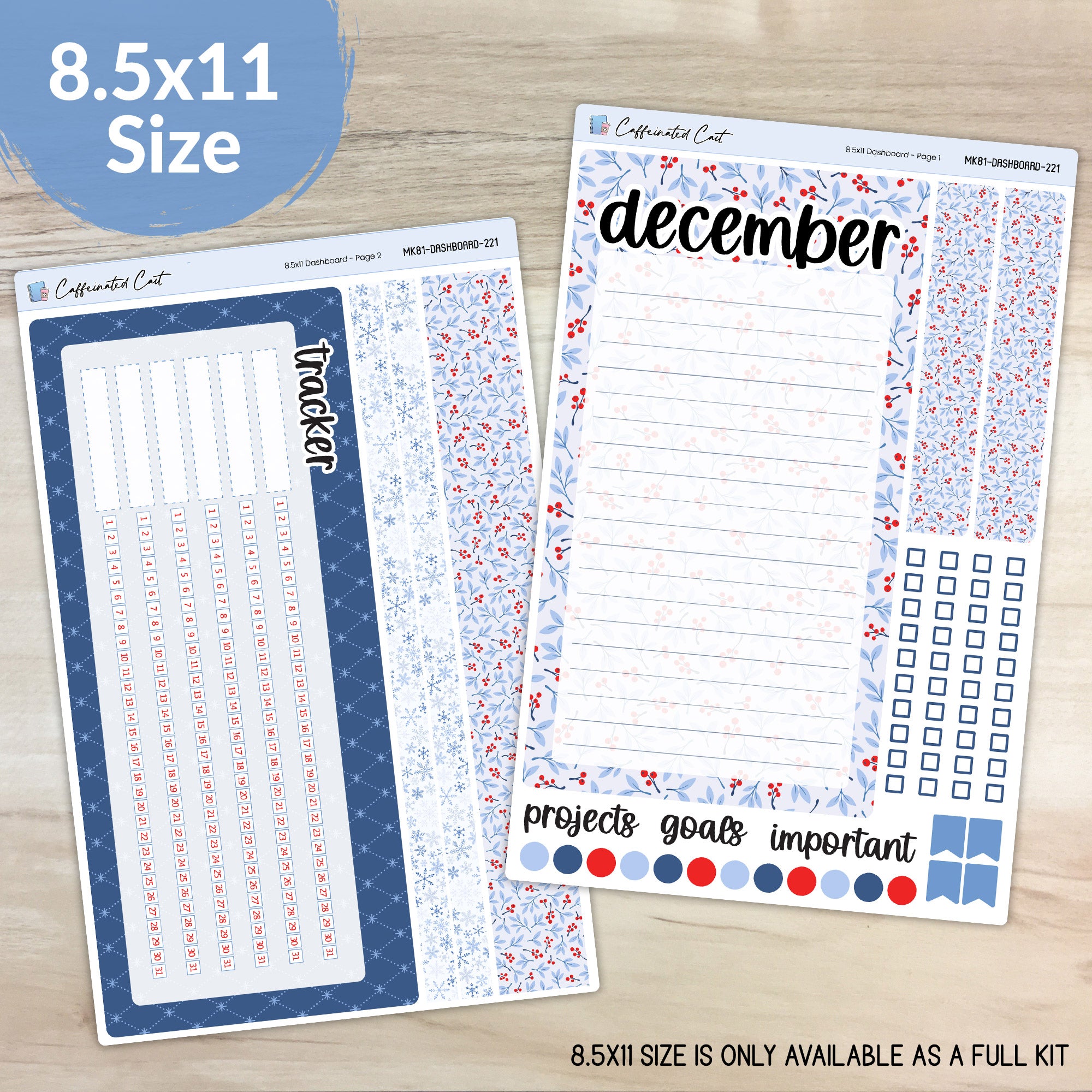 Dashboard & Notes Kit for ERIN CONDREN Planners - Frost [ 221 ]