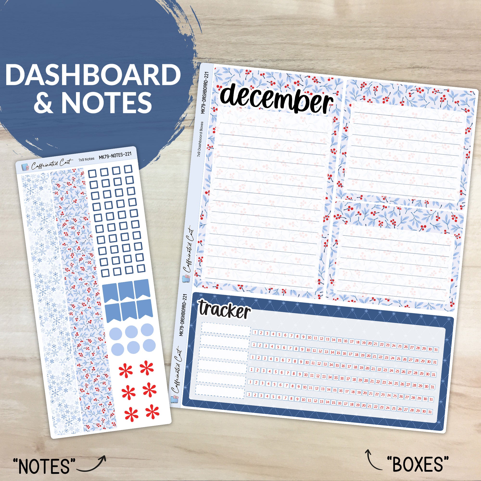 Dashboard & Notes Kit for ERIN CONDREN Planners - Frost [ 221 ]