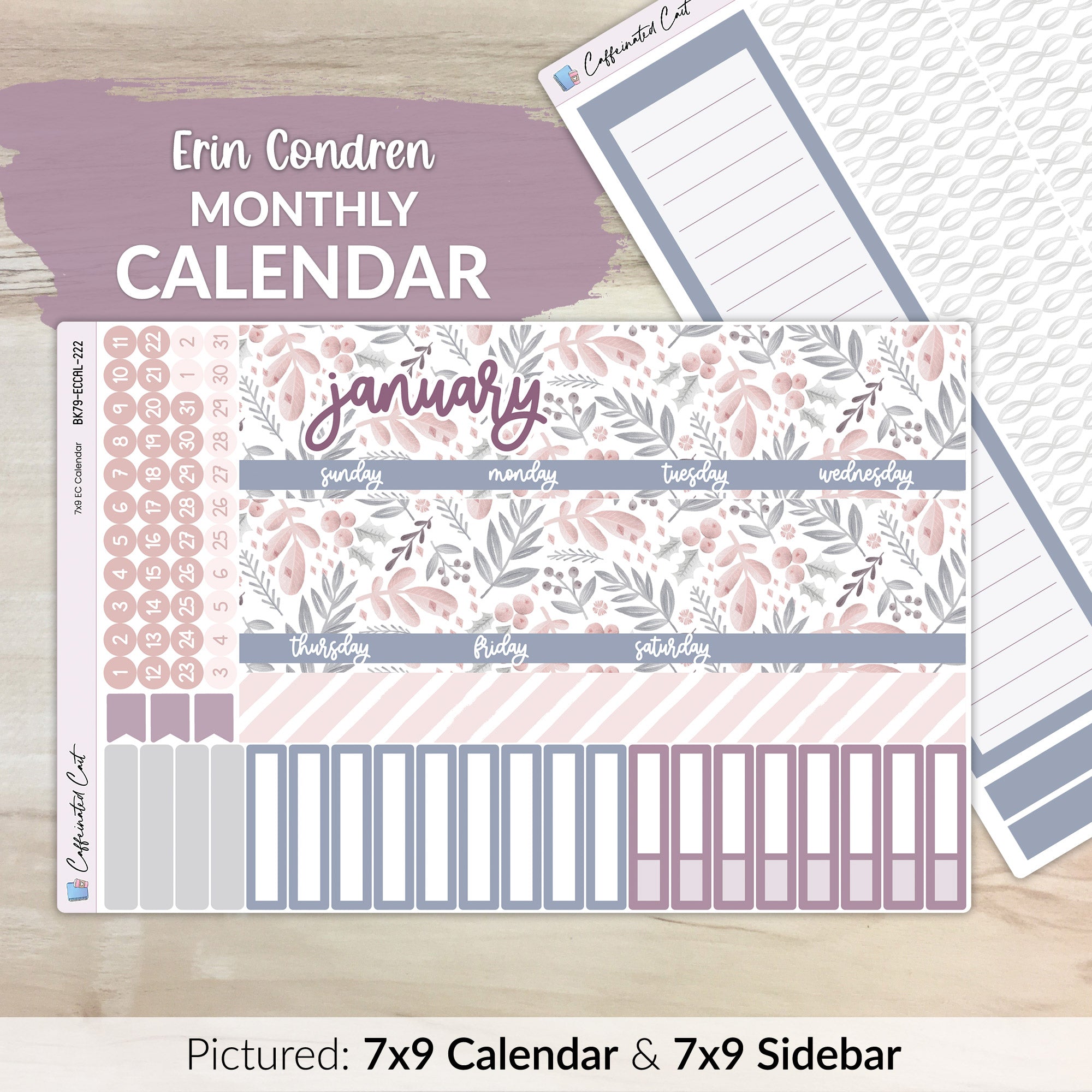 Calendar Kit for ERIN CONDREN Planners - Polar Berry [ 222 ]