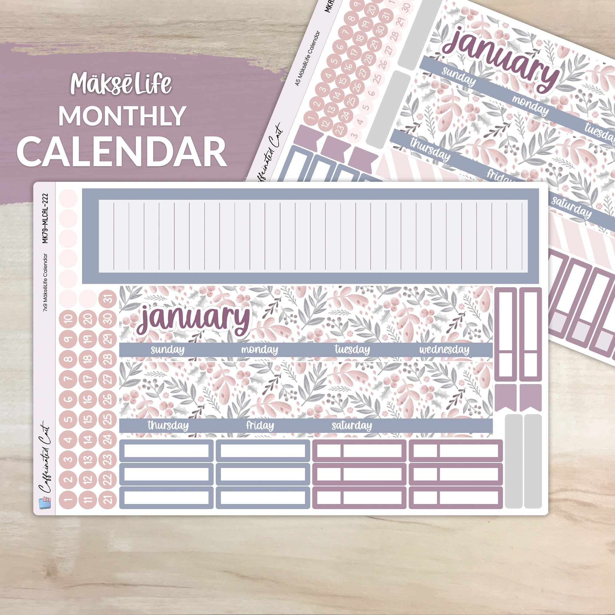 Calendar Kit for MAKSELIFE Planners - Polar Berry [ 222 ]