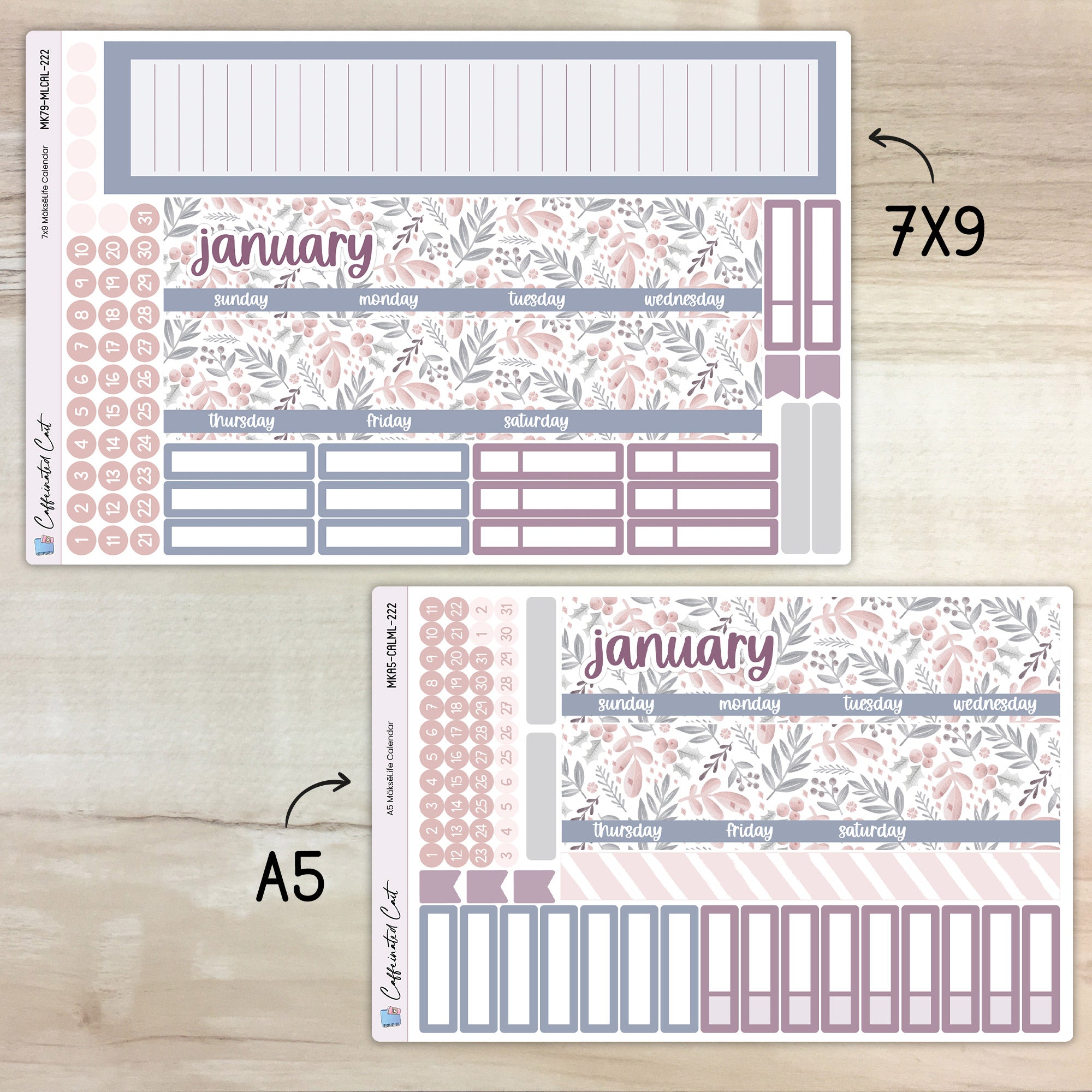 Calendar Kit for MAKSELIFE Planners - Polar Berry [ 222 ]