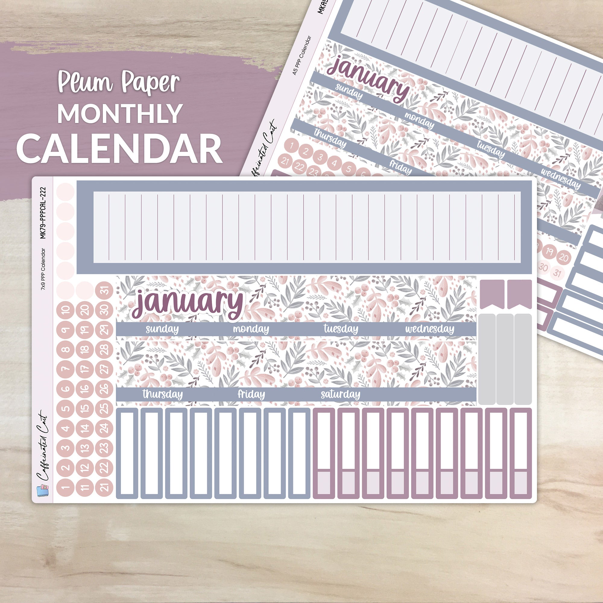 Calendar Kit for PLUM PAPER Planners - Polar Berry [ 222 ]