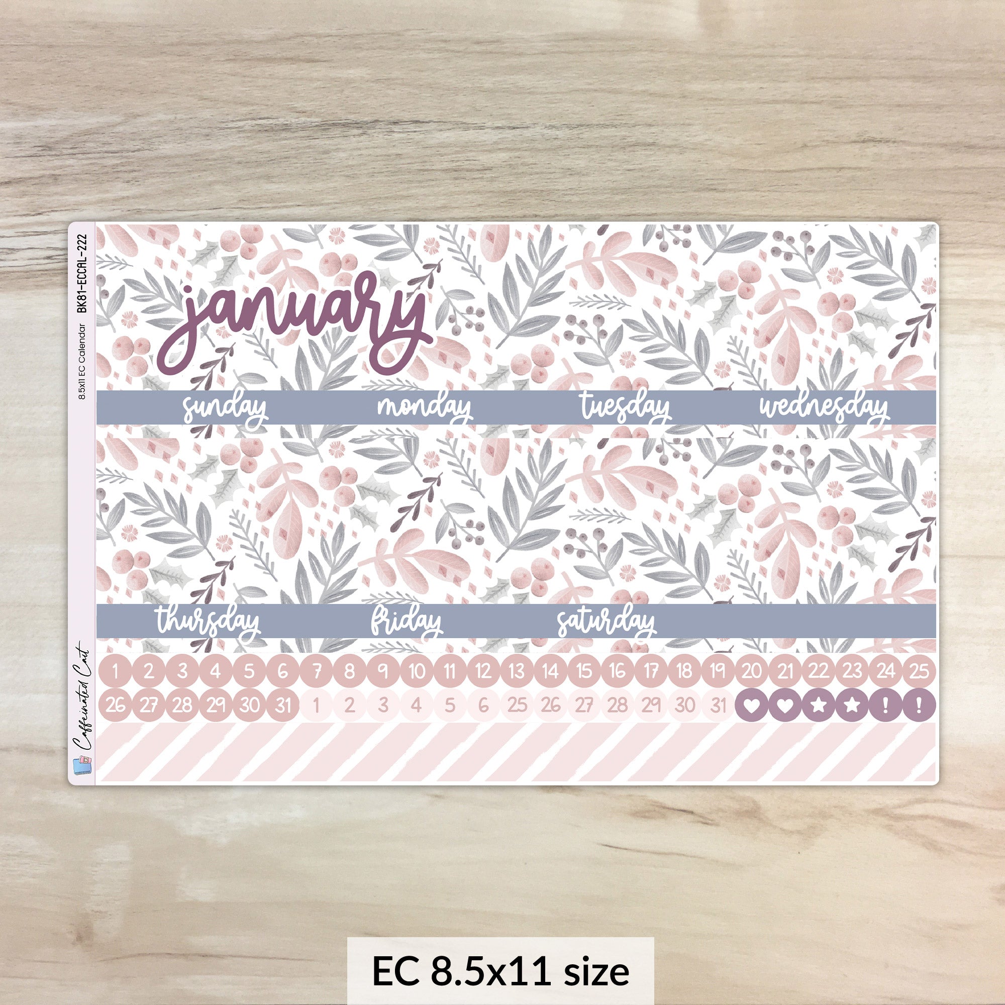 Calendar Kit for ERIN CONDREN Planners - Polar Berry [ 222 ]