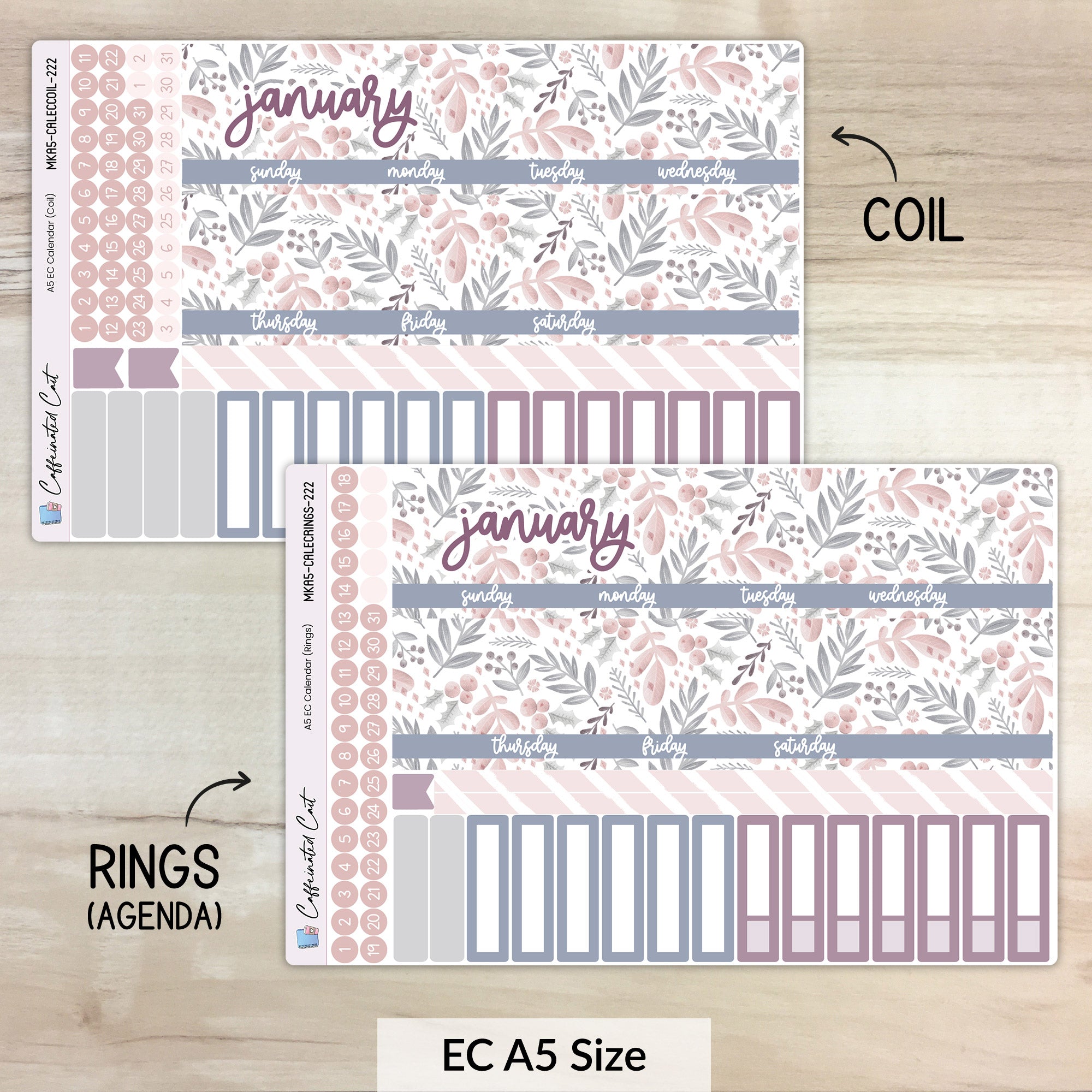 Calendar Kit for ERIN CONDREN Planners - Polar Berry [ 222 ]