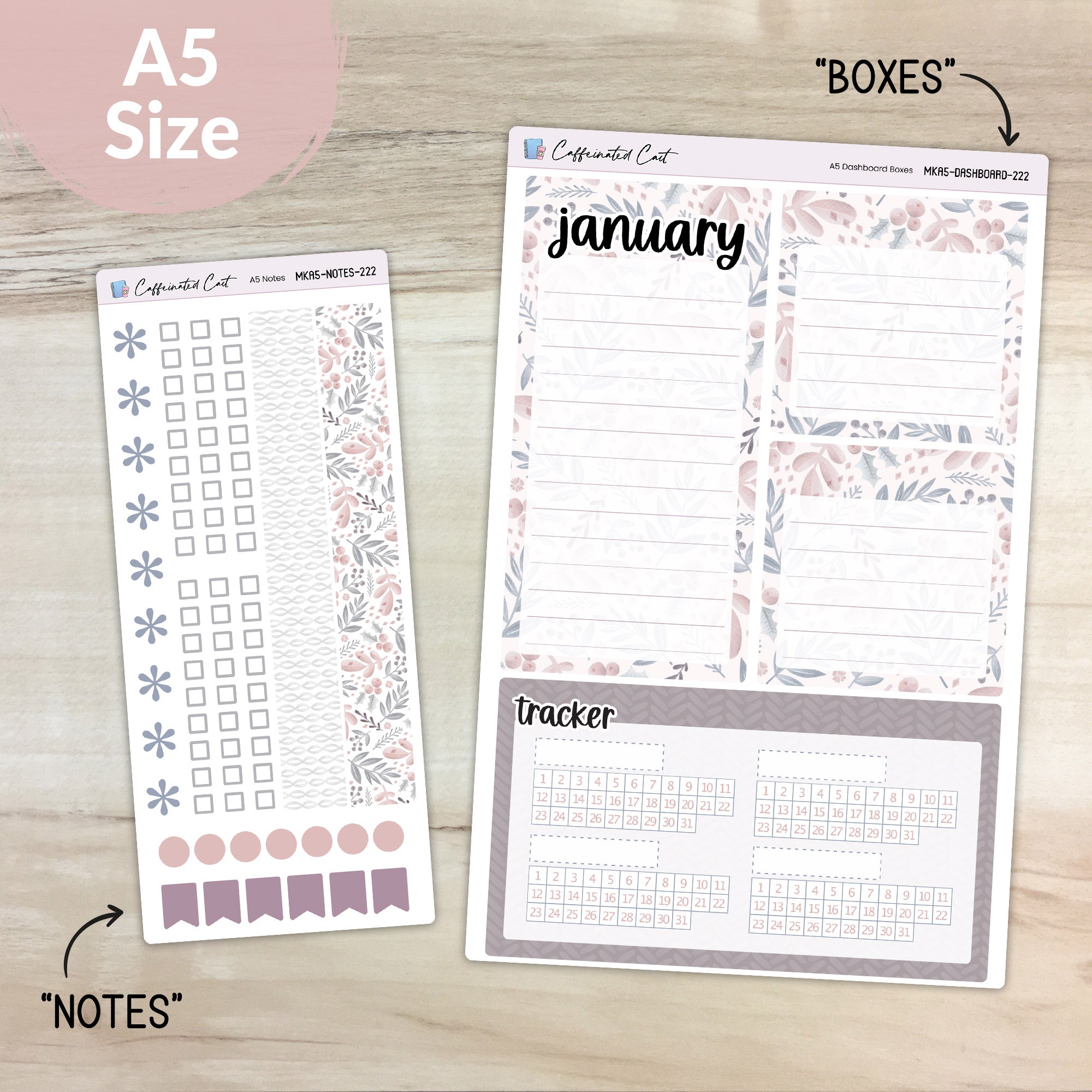 Dashboard & Notes Kit for ERIN CONDREN Planners - Polar Berry [ 222 ]