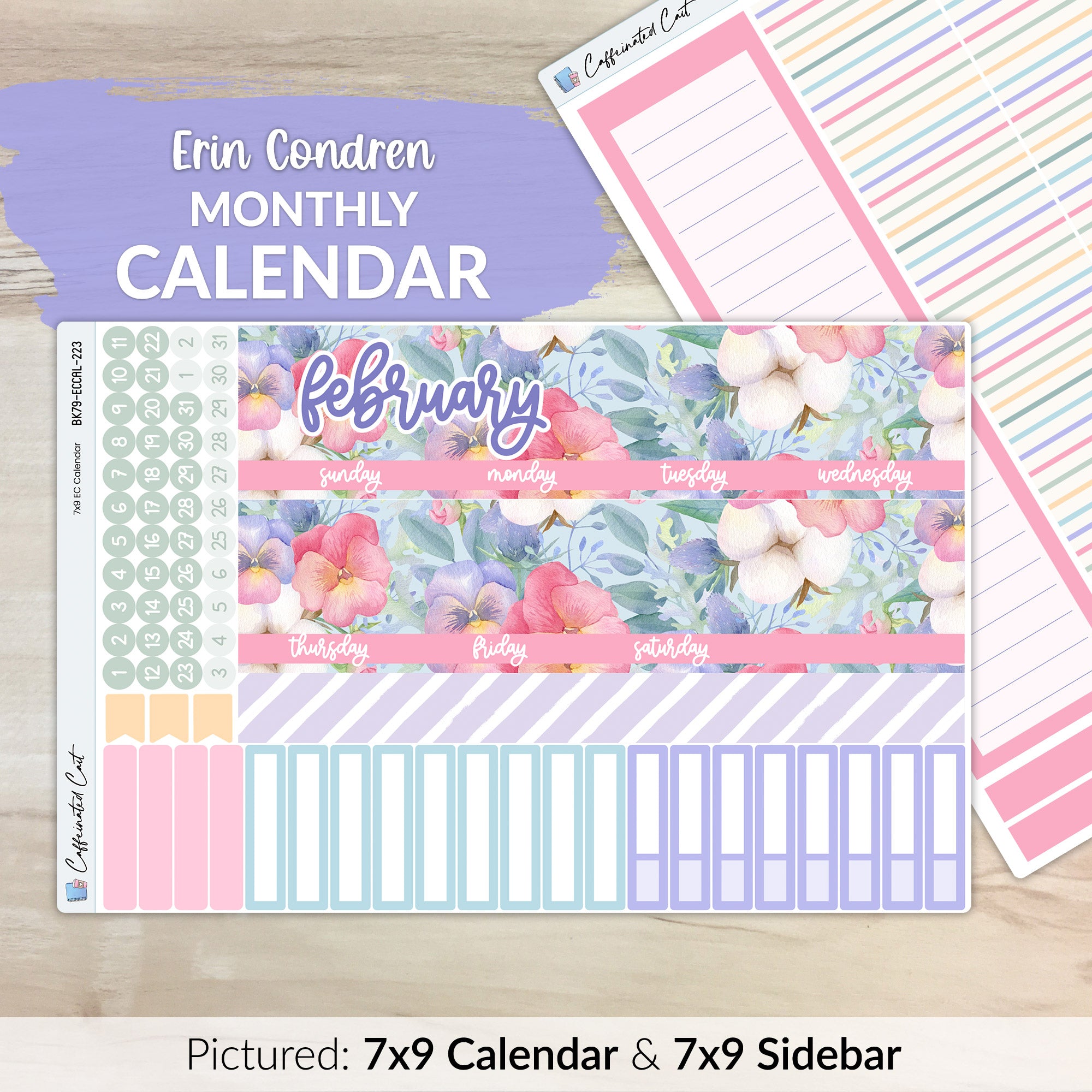 Calendar Kit for ERIN CONDREN Planners - Flourish [ 223 ]