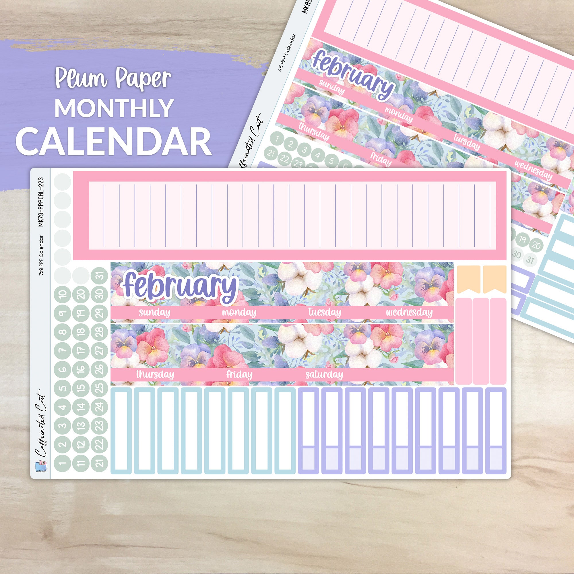 Calendar Kit for PLUM PAPER Planners - Flourish [ 223 ]