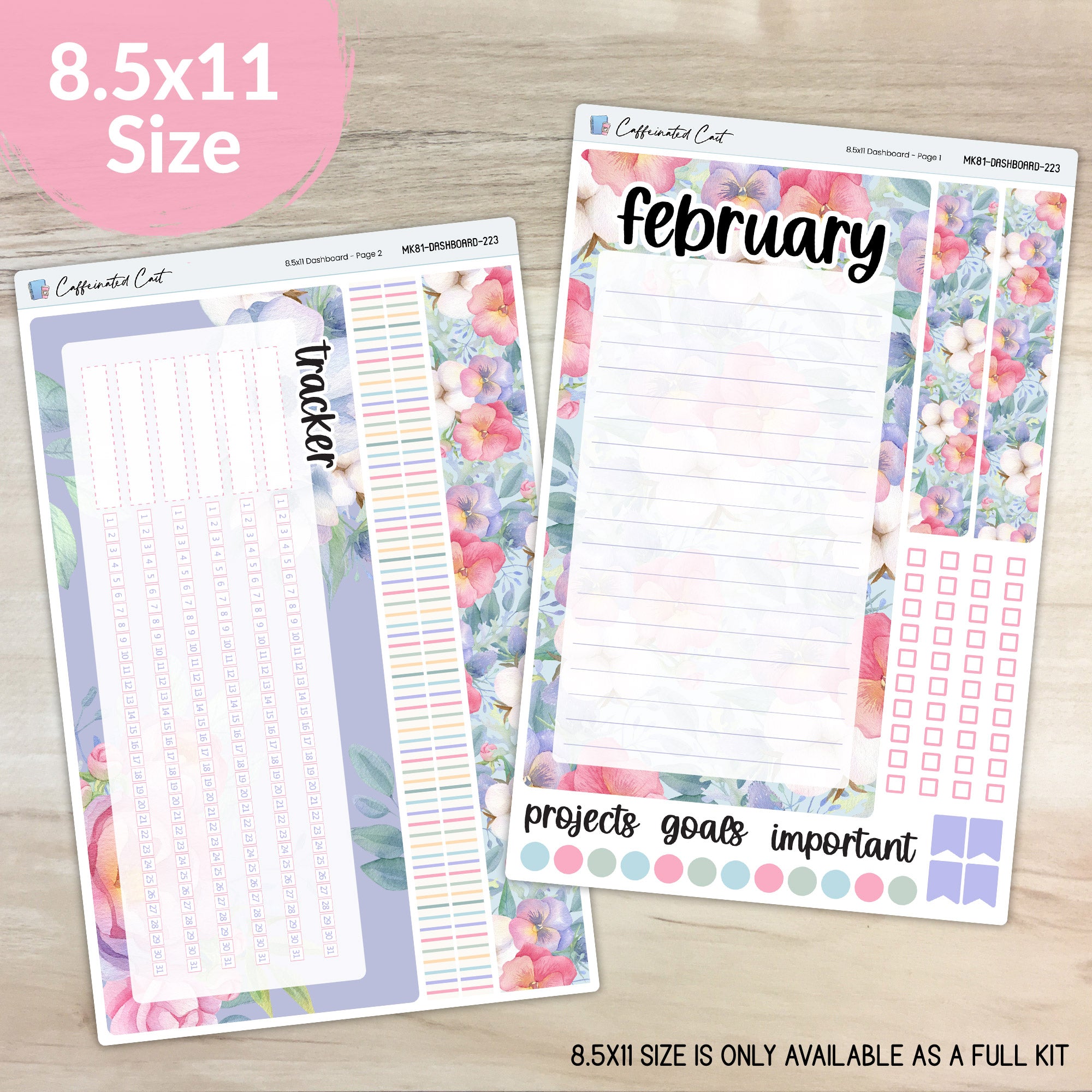 Dashboard & Notes Kit for ERIN CONDREN Planners - Flourish [ 223 ]