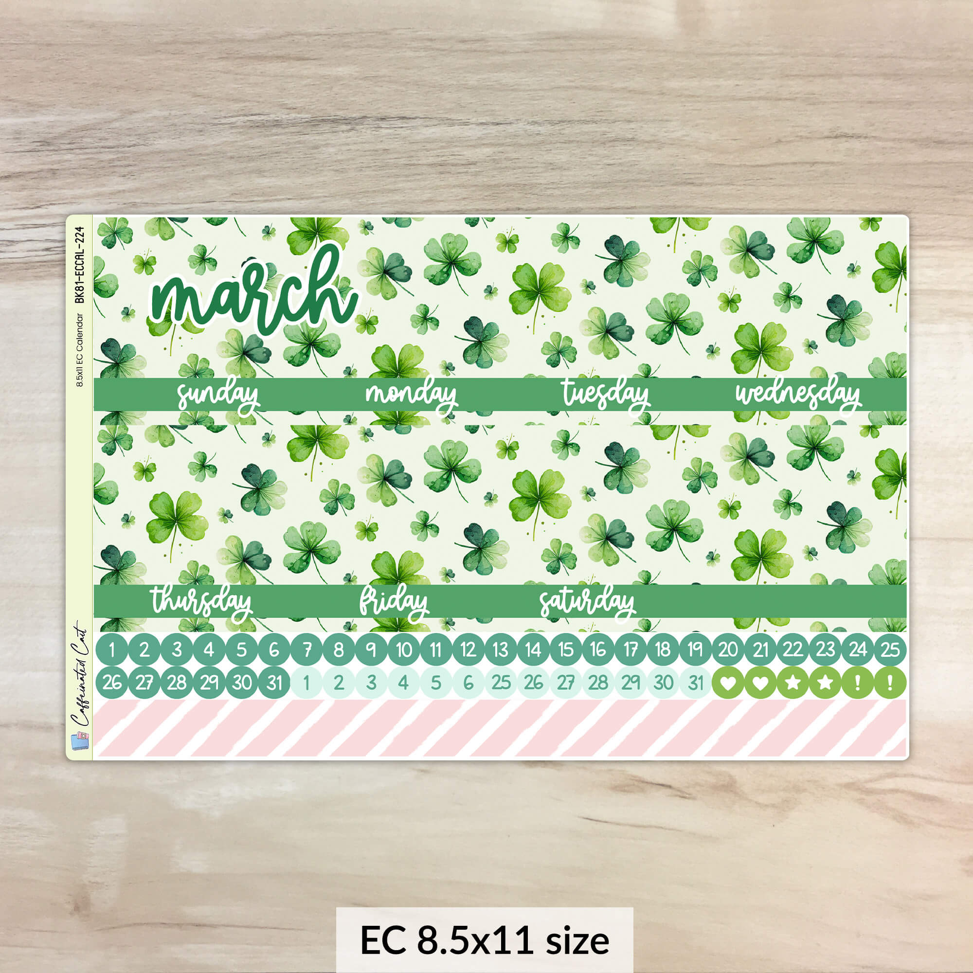 Calendar Kit for ERIN CONDREN Planners - Lucky [ 224 ]