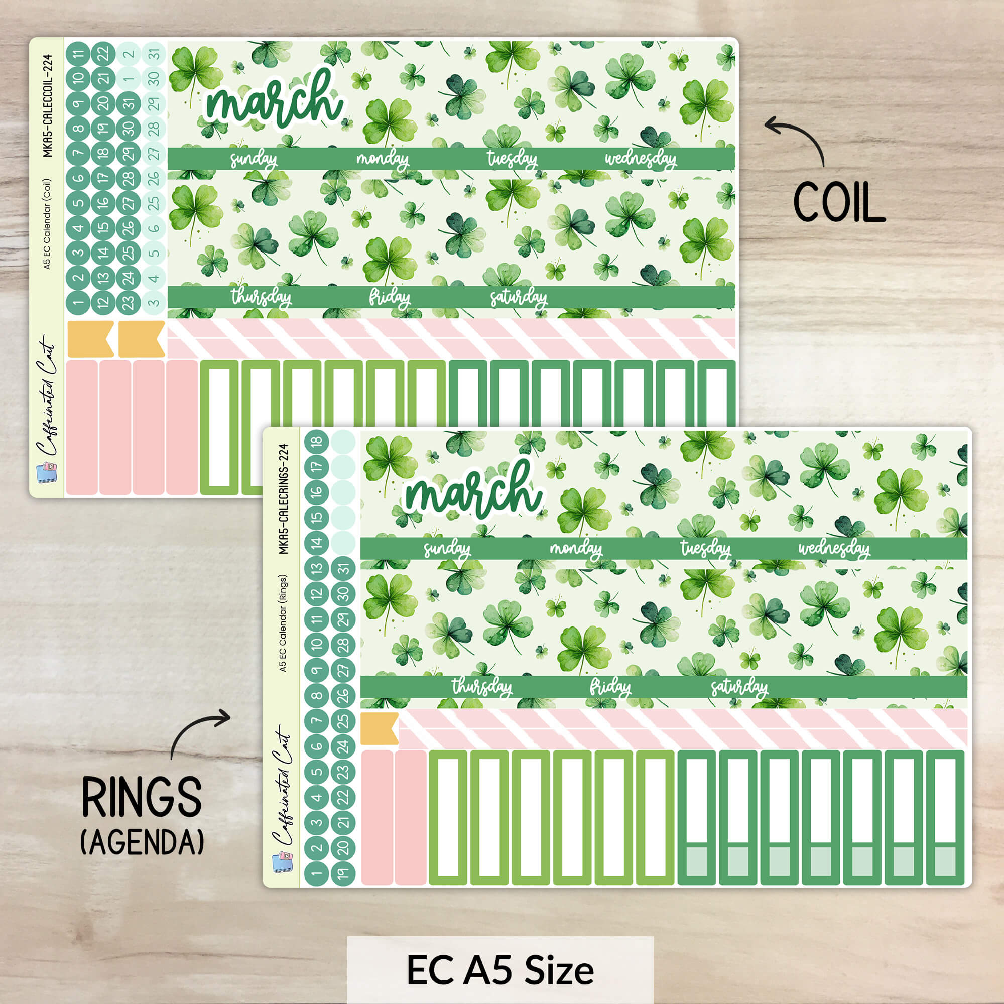 Calendar Kit for ERIN CONDREN Planners - Lucky [ 224 ]