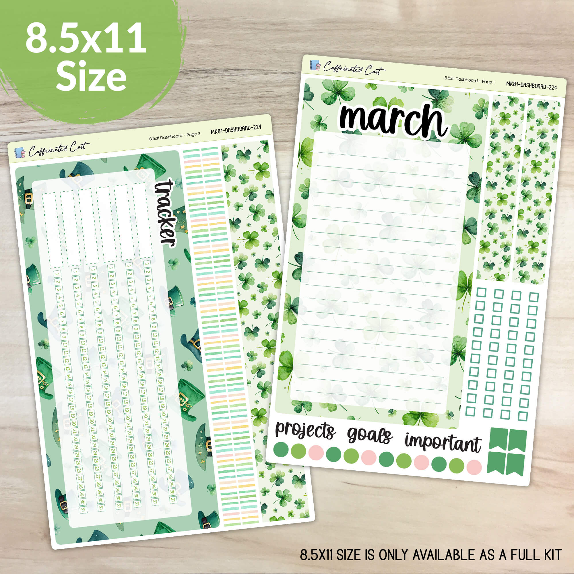 Dashboard & Notes Kit for ERIN CONDREN Planners - Lucky [ 224 ]