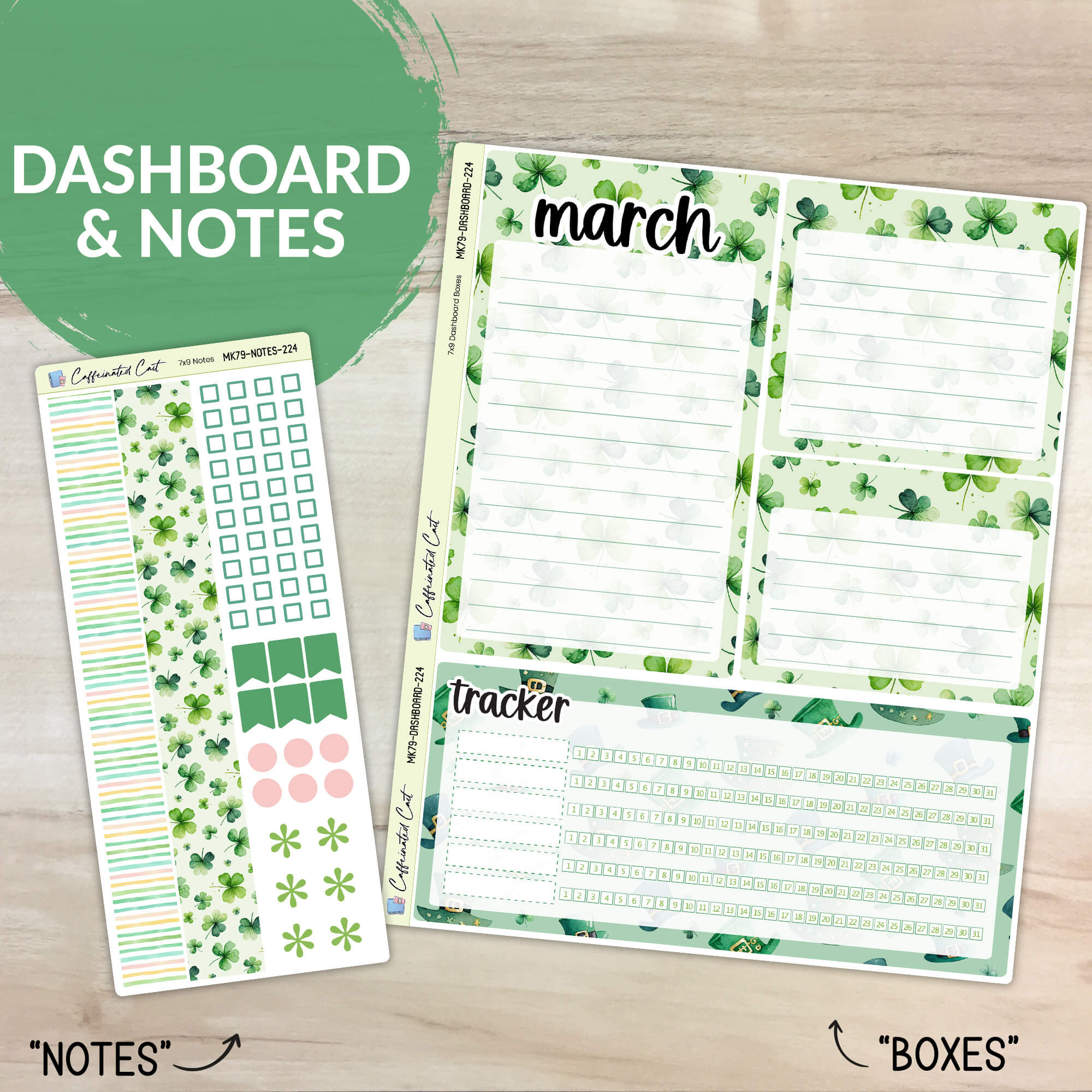 Dashboard & Notes Kit for ERIN CONDREN Planners - Lucky [ 224 ]