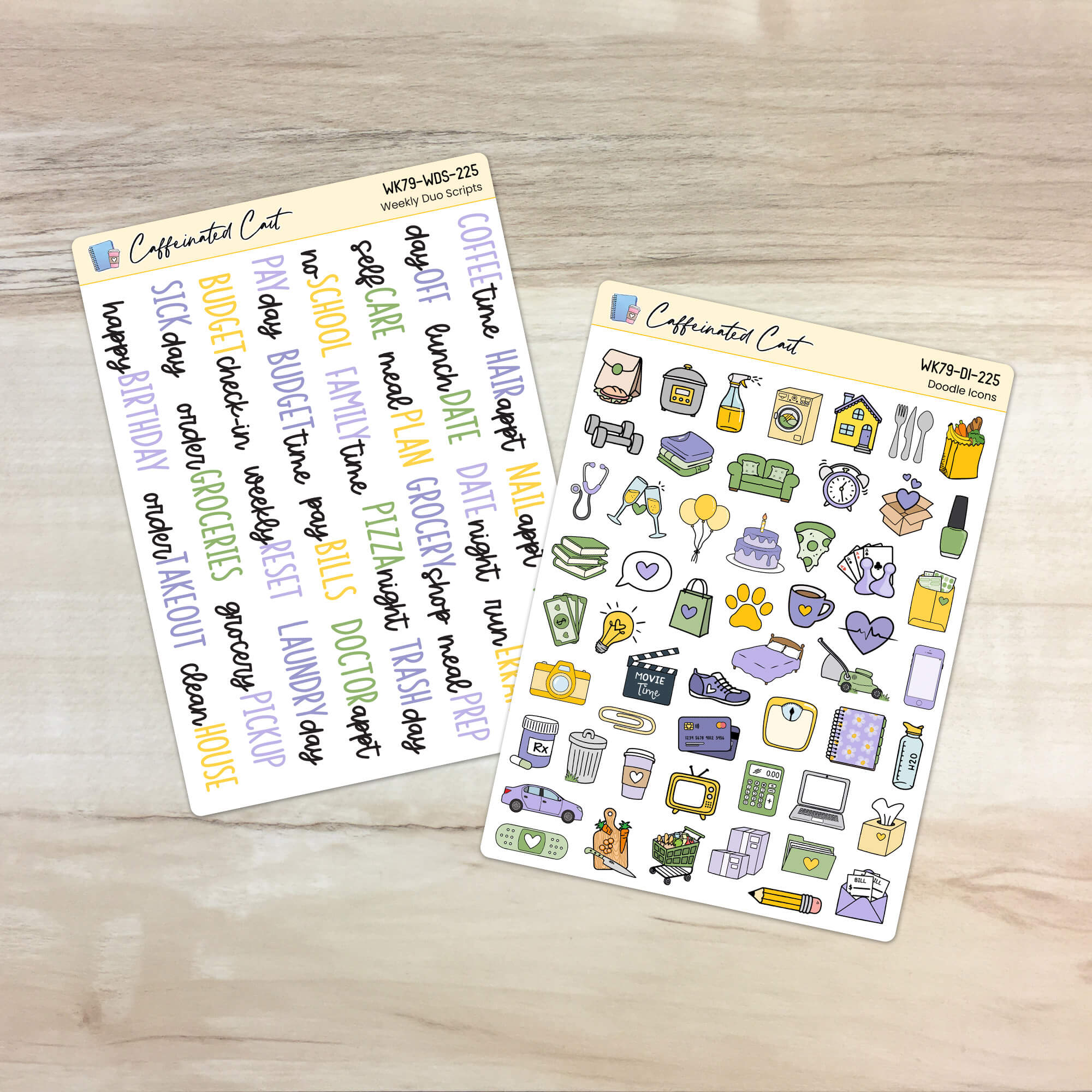 Doodle Icons & Scripts - Wildflowers [ 225 ]