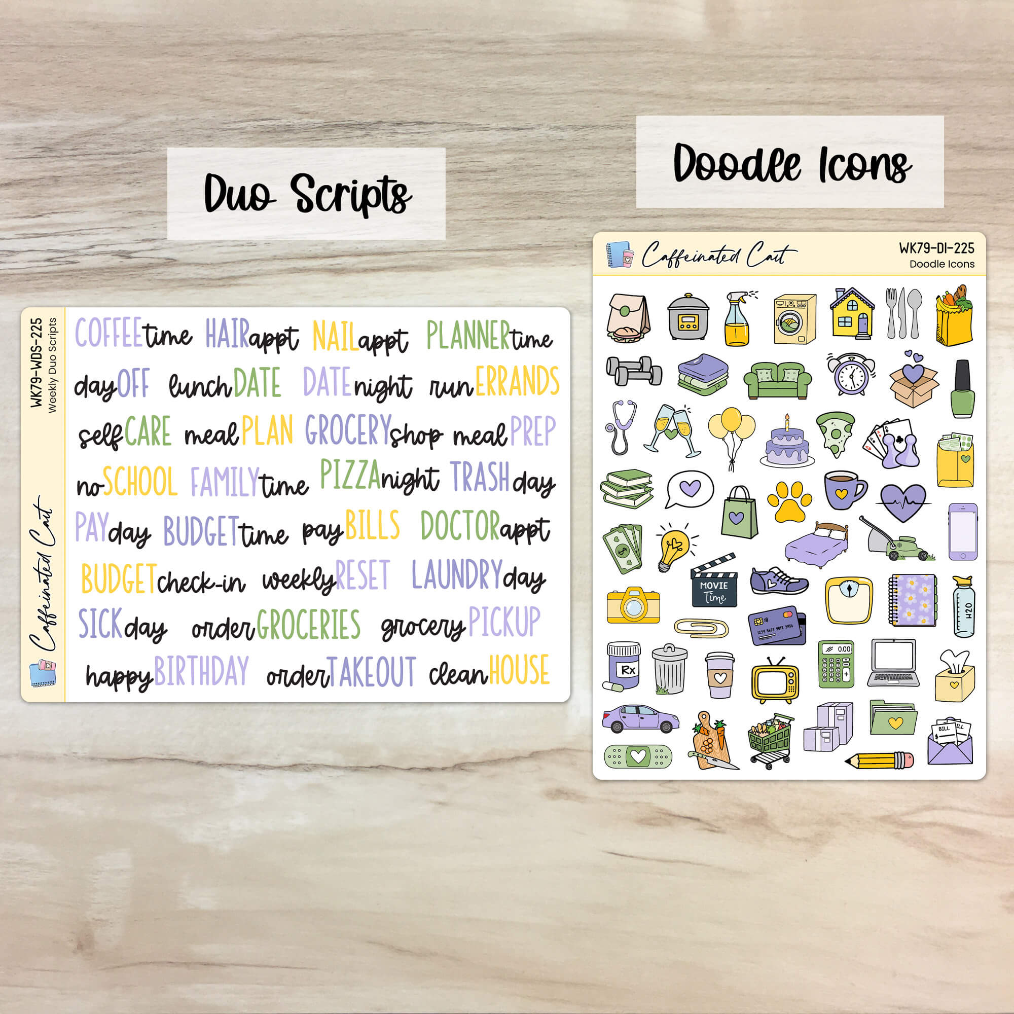 Doodle Icons & Scripts - Wildflowers [ 225 ]