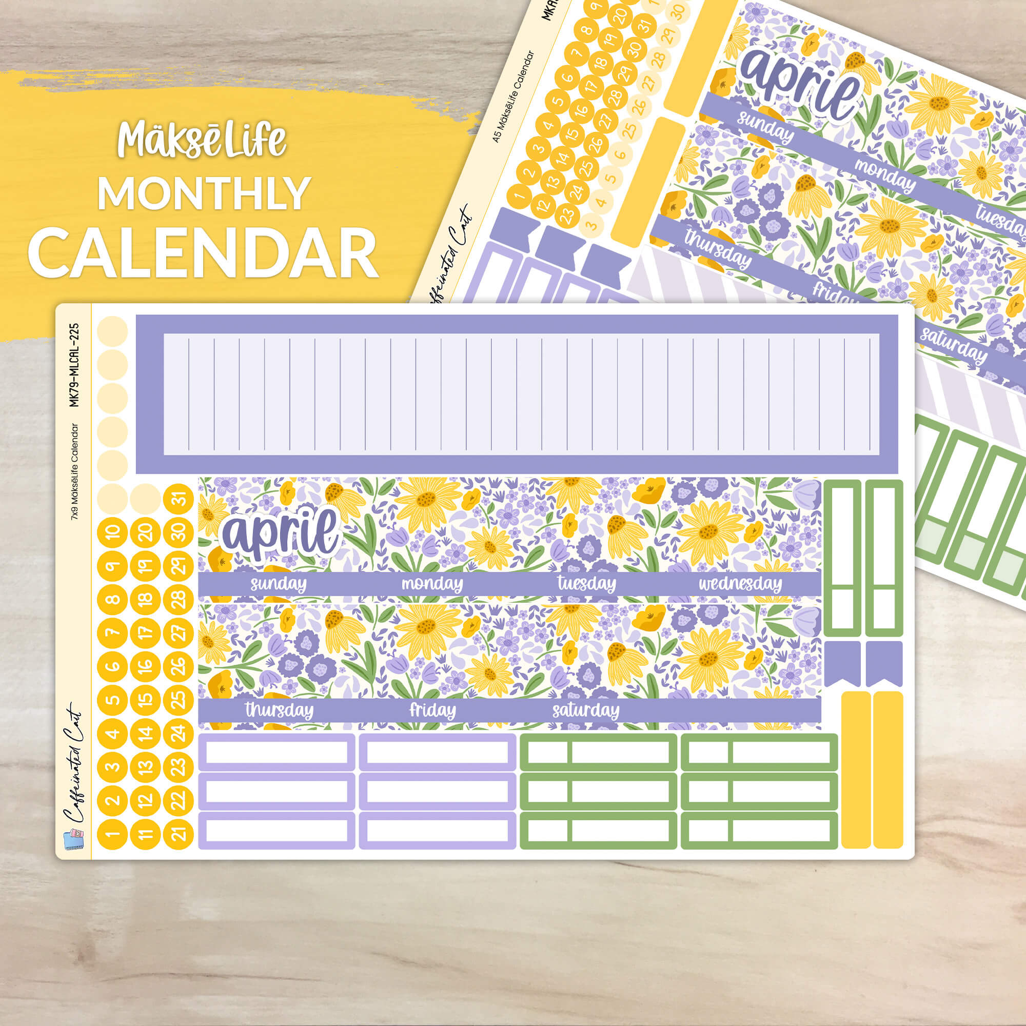 Calendar Kit for MAKSELIFE Planners - Wildflowers [ 225 ]