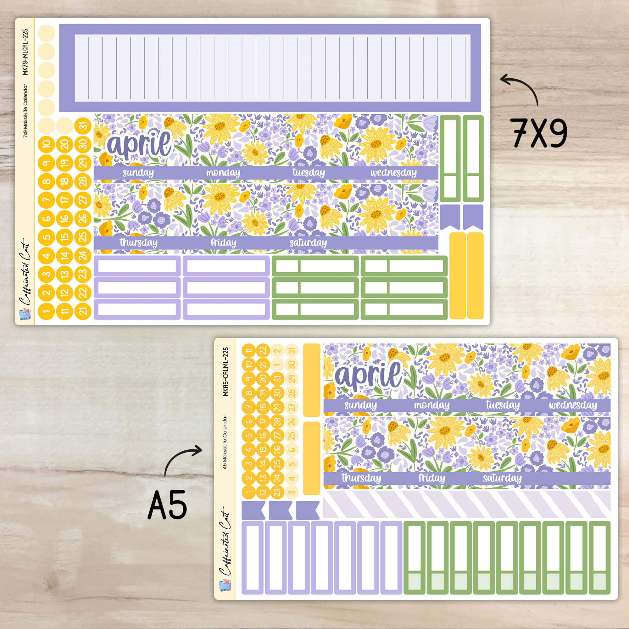 Calendar Kit for MAKSELIFE Planners - Wildflowers [ 225 ]