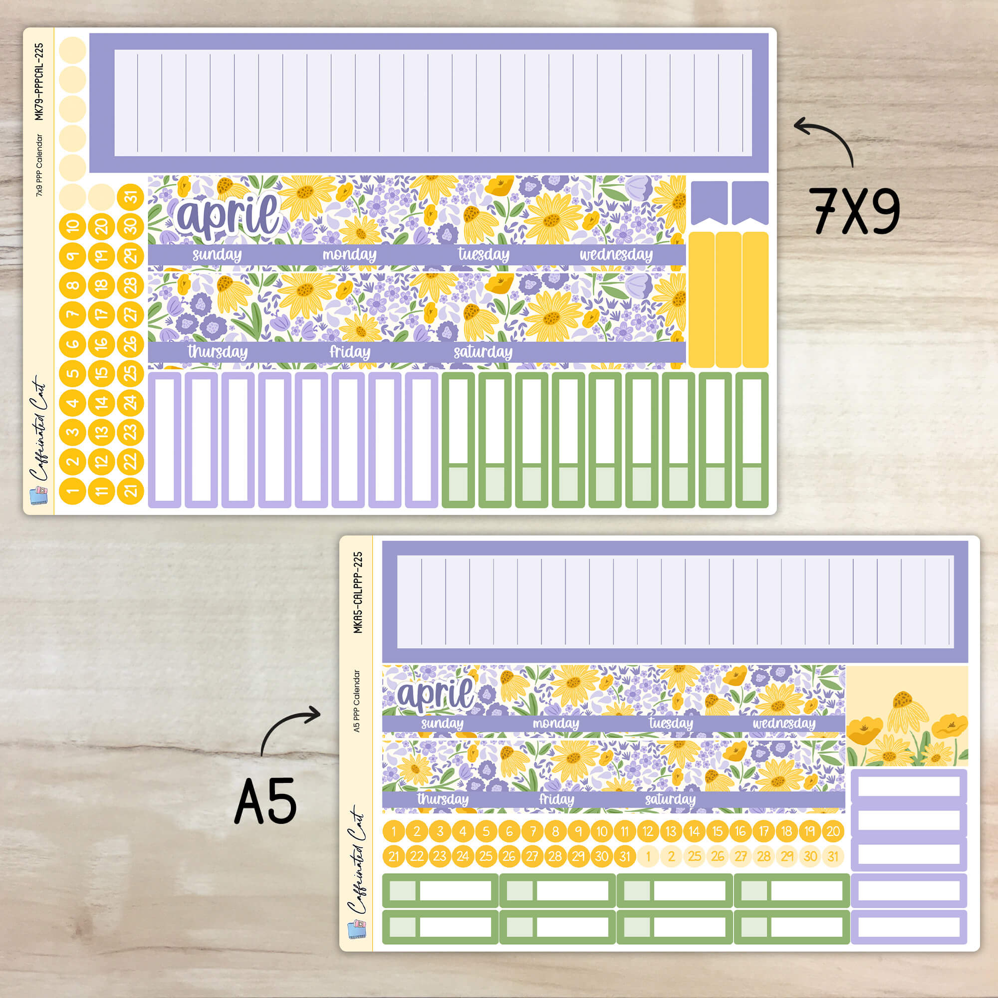 Calendar Kit for PLUM PAPER Planners - Wildflowers [ 225 ]