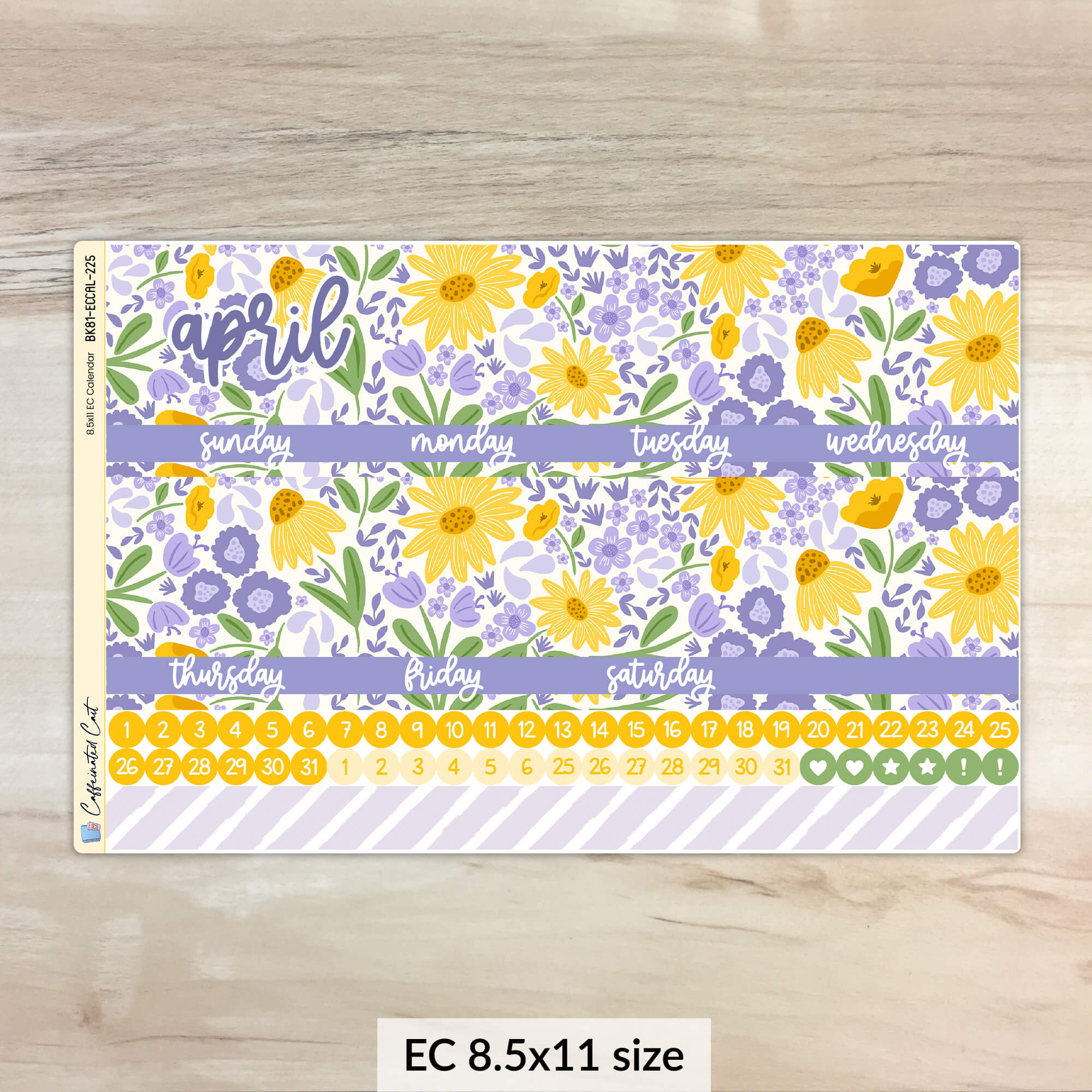 Calendar Kit for ERIN CONDREN Planners - Wildflowers [ 225 ]