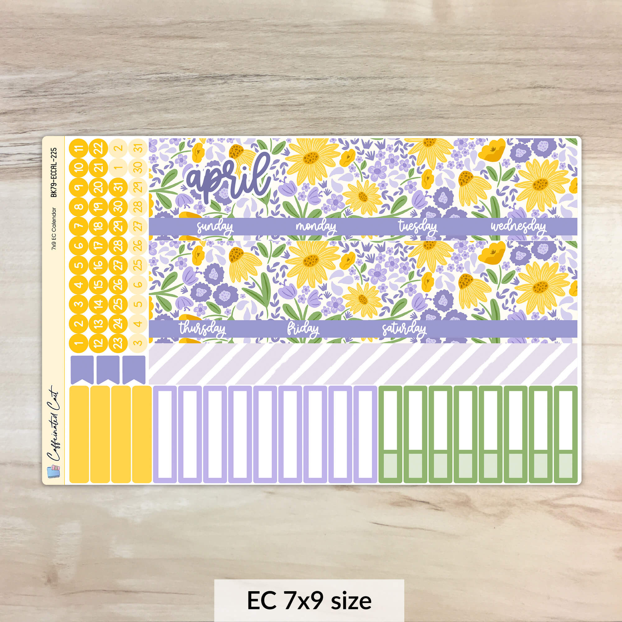 Calendar Kit for ERIN CONDREN Planners - Wildflowers [ 225 ]