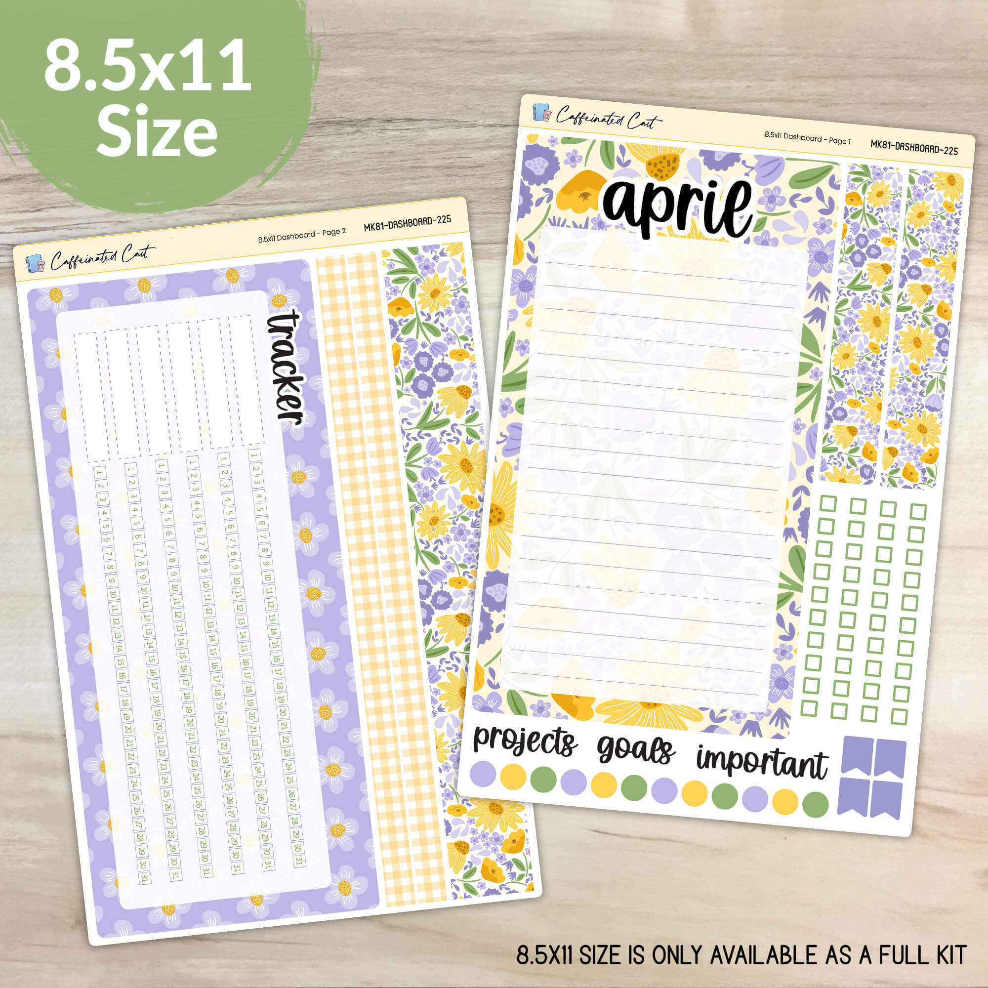 Dashboard & Notes Kit for ERIN CONDREN Planners - Wildflowers [ 225 ]