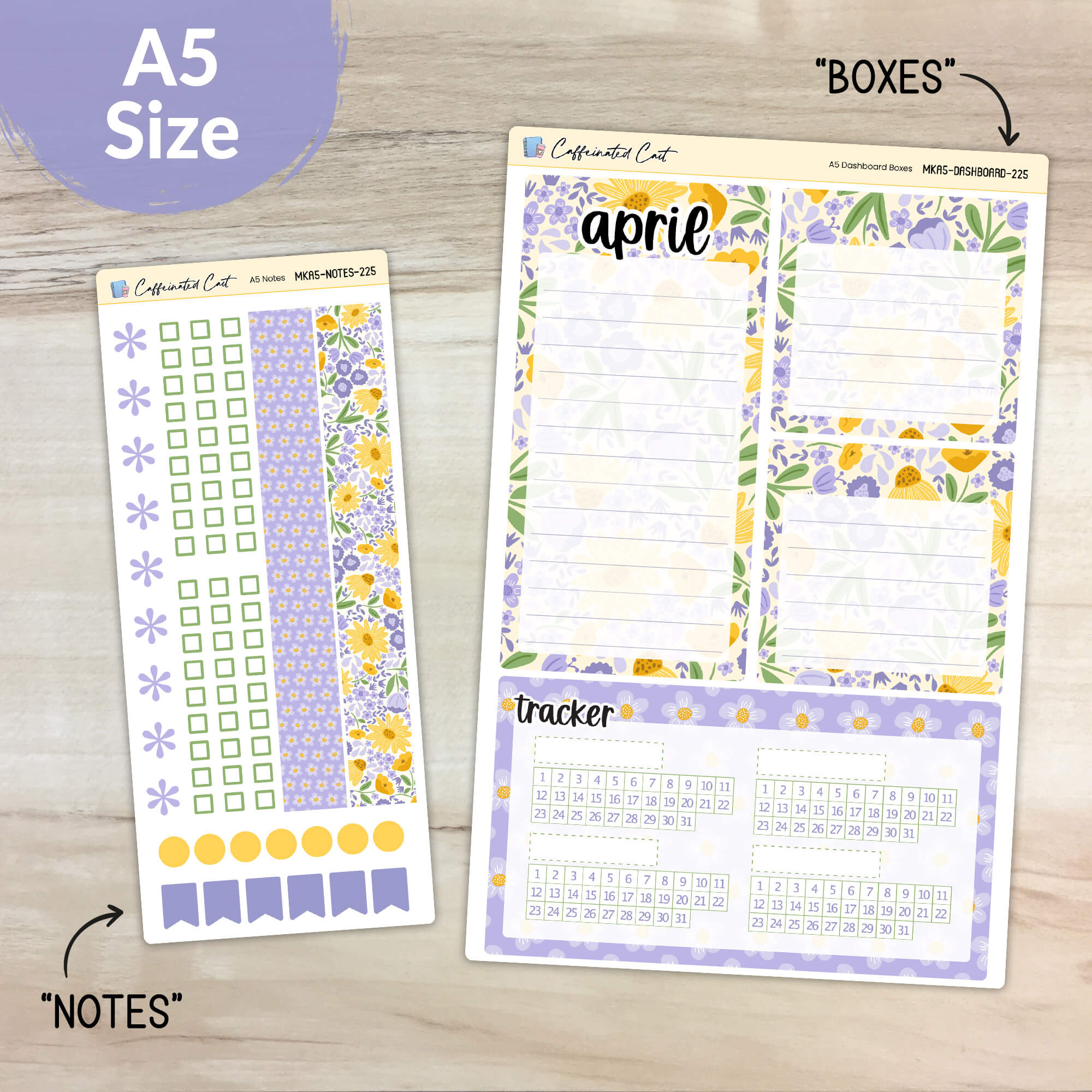 Dashboard & Notes Kit for ERIN CONDREN Planners - Wildflowers [ 225 ]