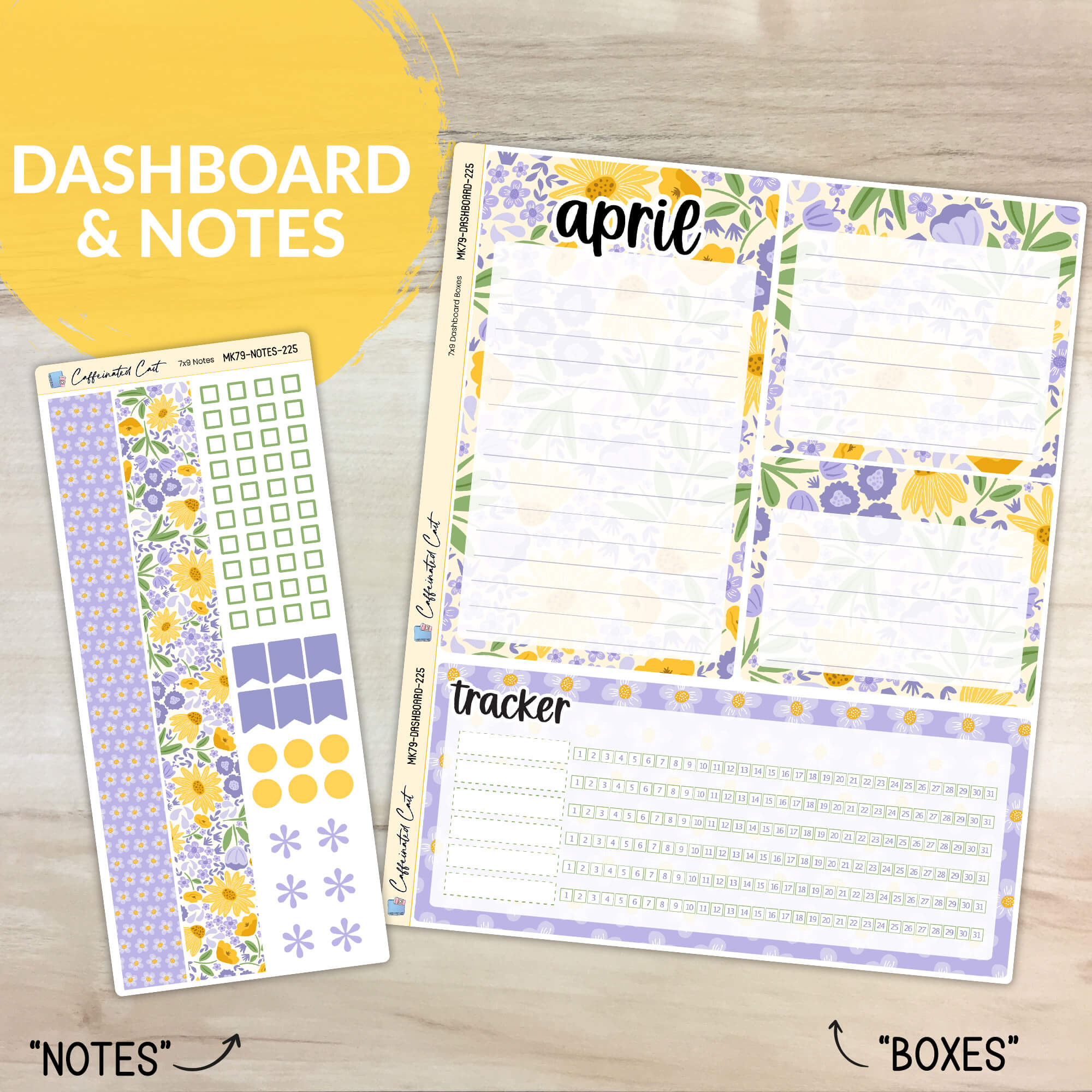 Dashboard & Notes Kit for ERIN CONDREN Planners - Wildflowers [ 225 ]