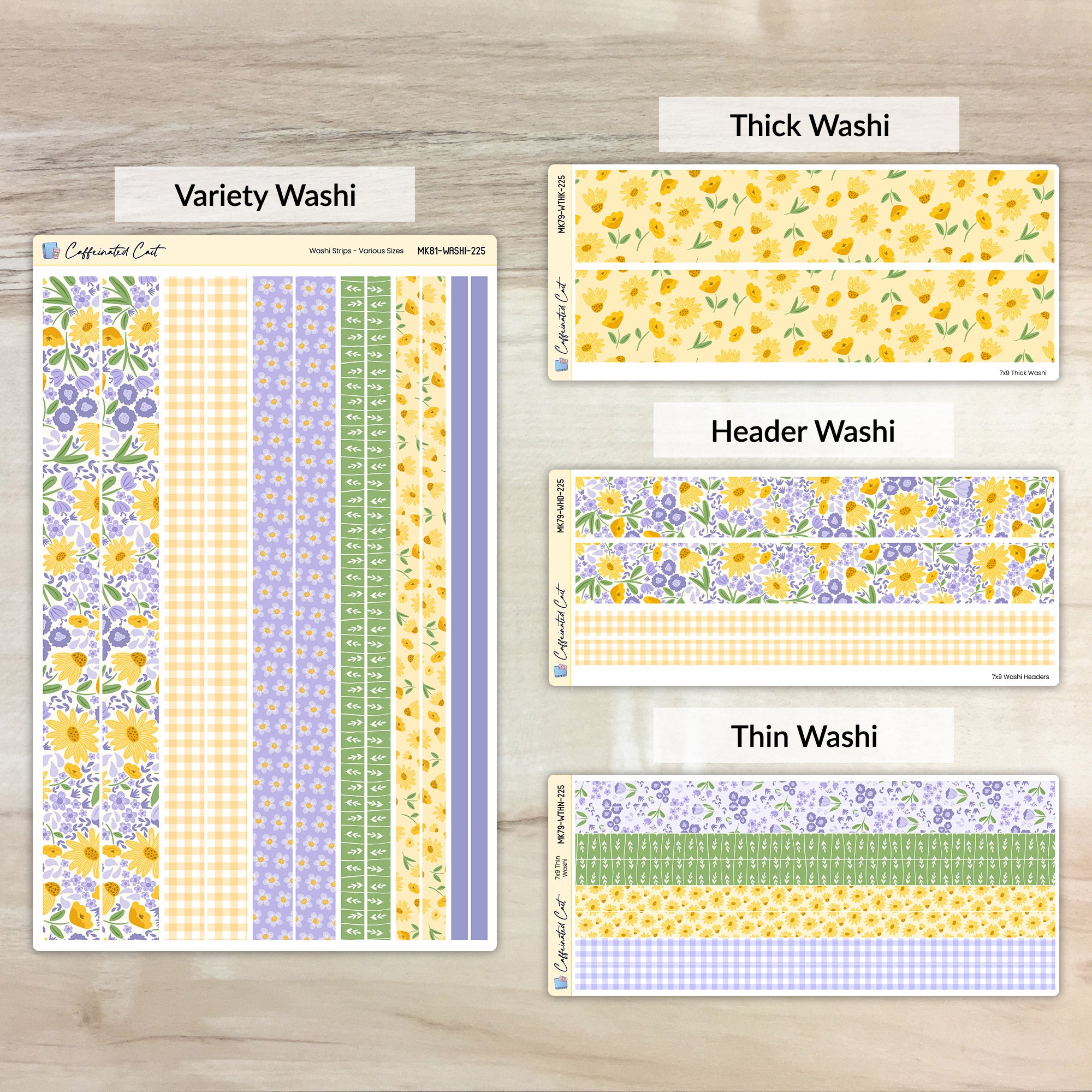 Washi Strips - Wildflowers [ 225 ]