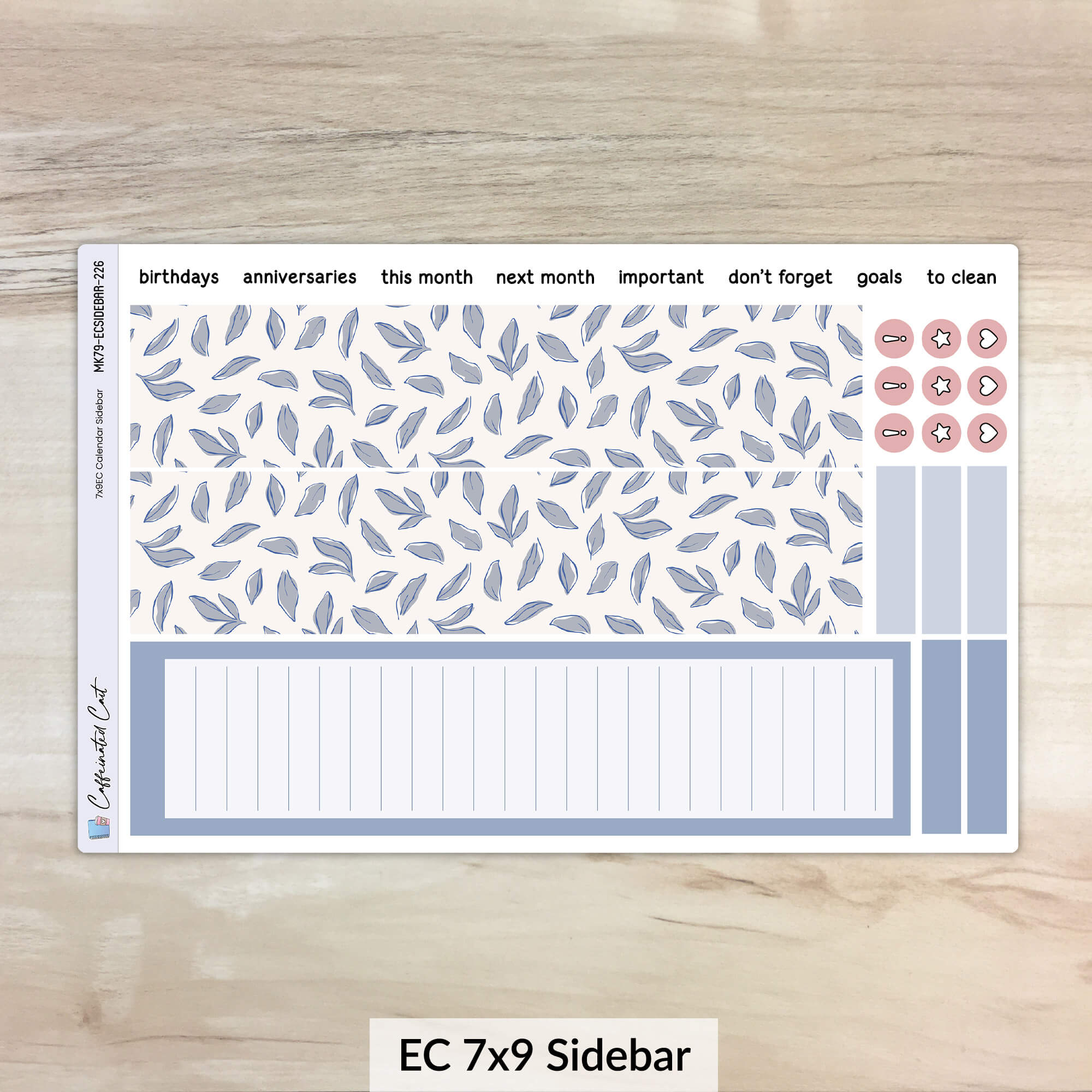 Calendar Kit for ERIN CONDREN Planners - Lovely [ 226 ]