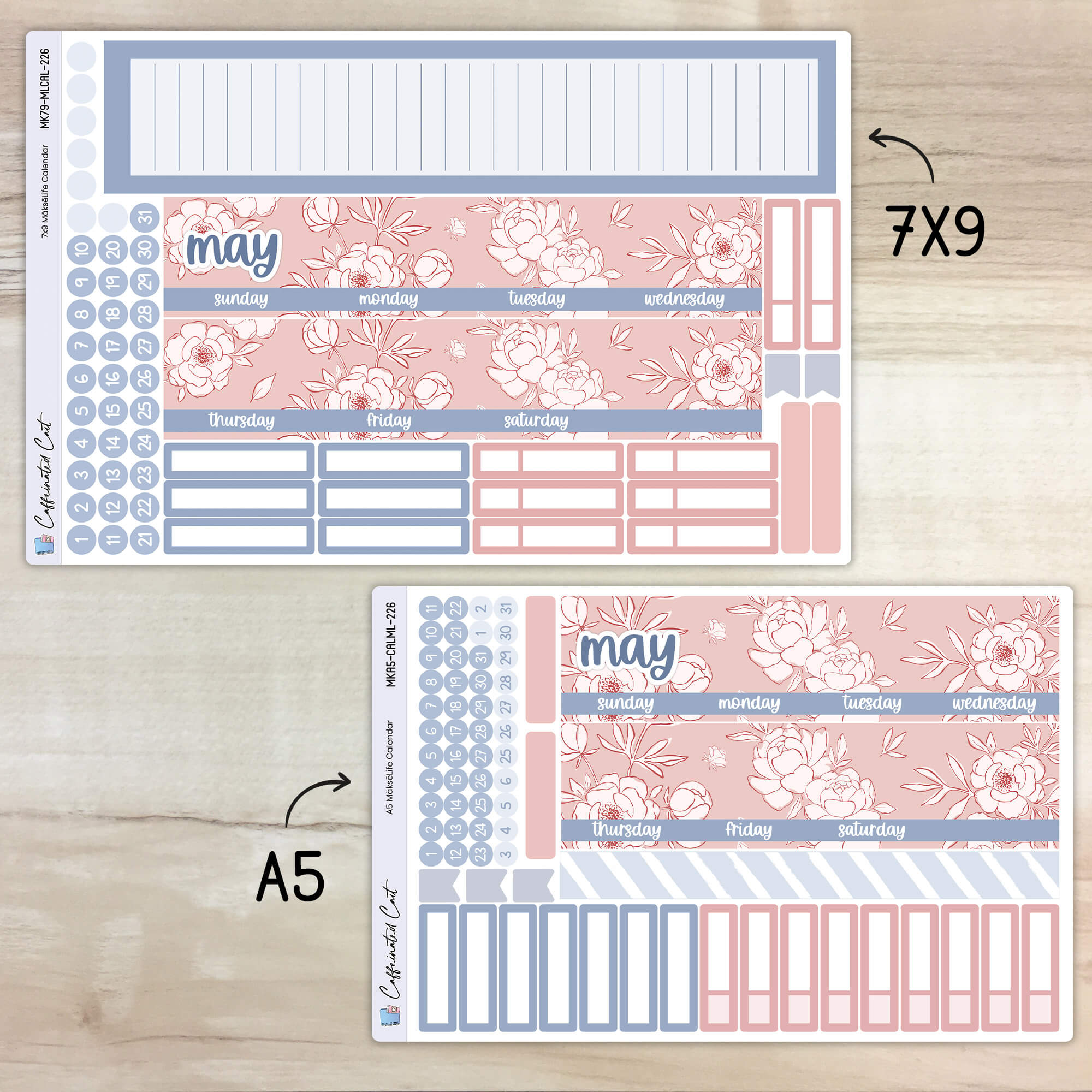 Calendar Kit for MAKSELIFE Planners - Lovely [ 226 ]