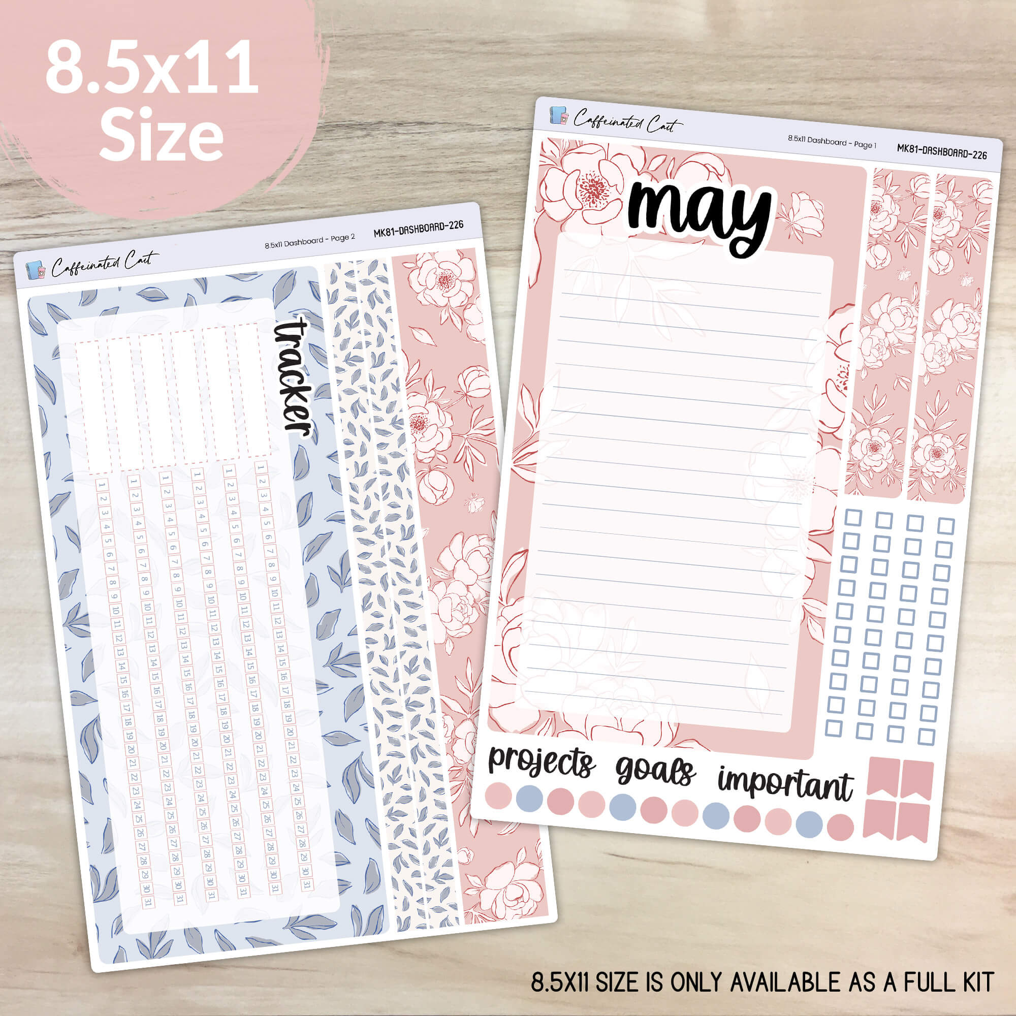 Dashboard & Notes Kit for ERIN CONDREN Planners - Lovely [ 226 ]