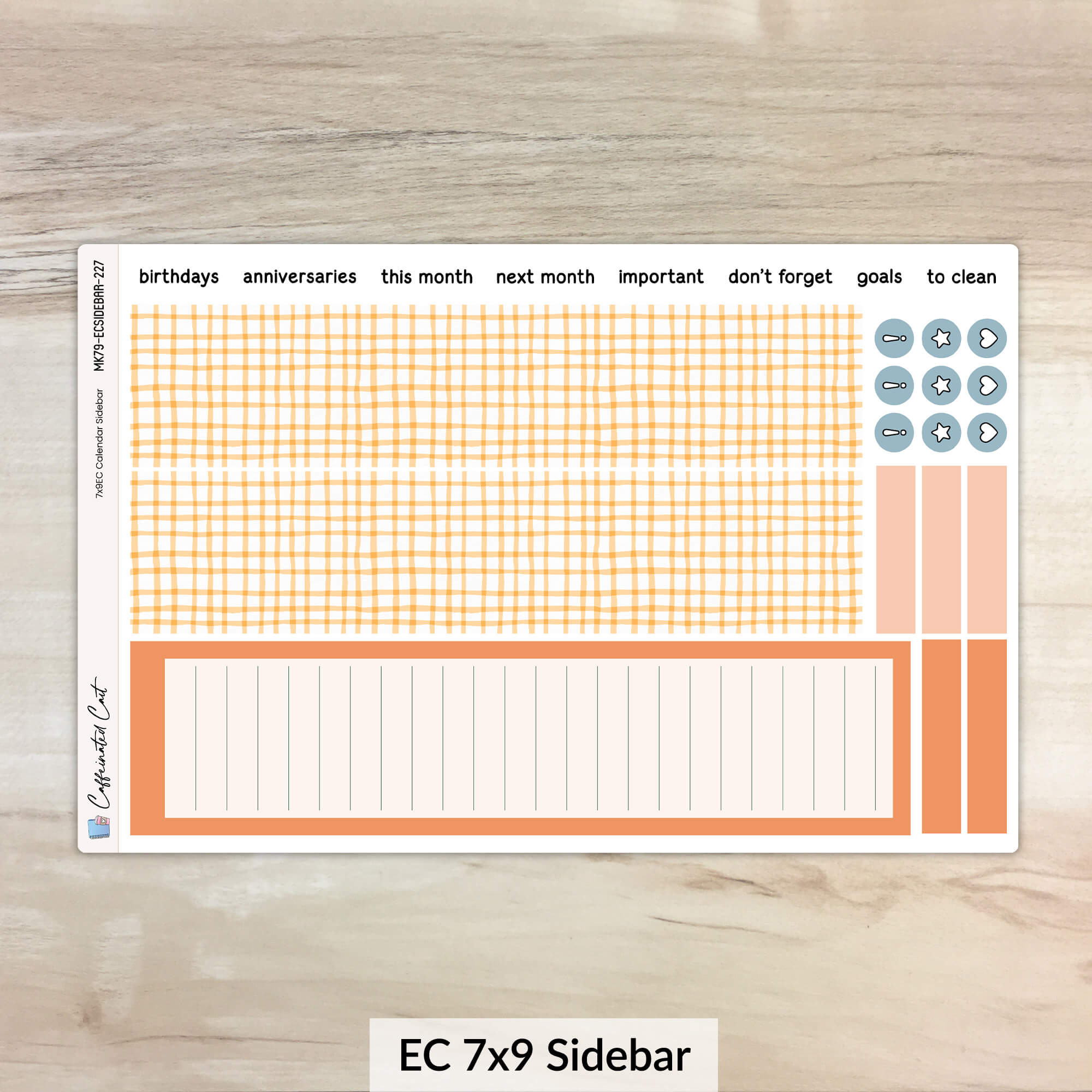 Calendar Kit for ERIN CONDREN Planners - Cottage Flowers [ 227 ]