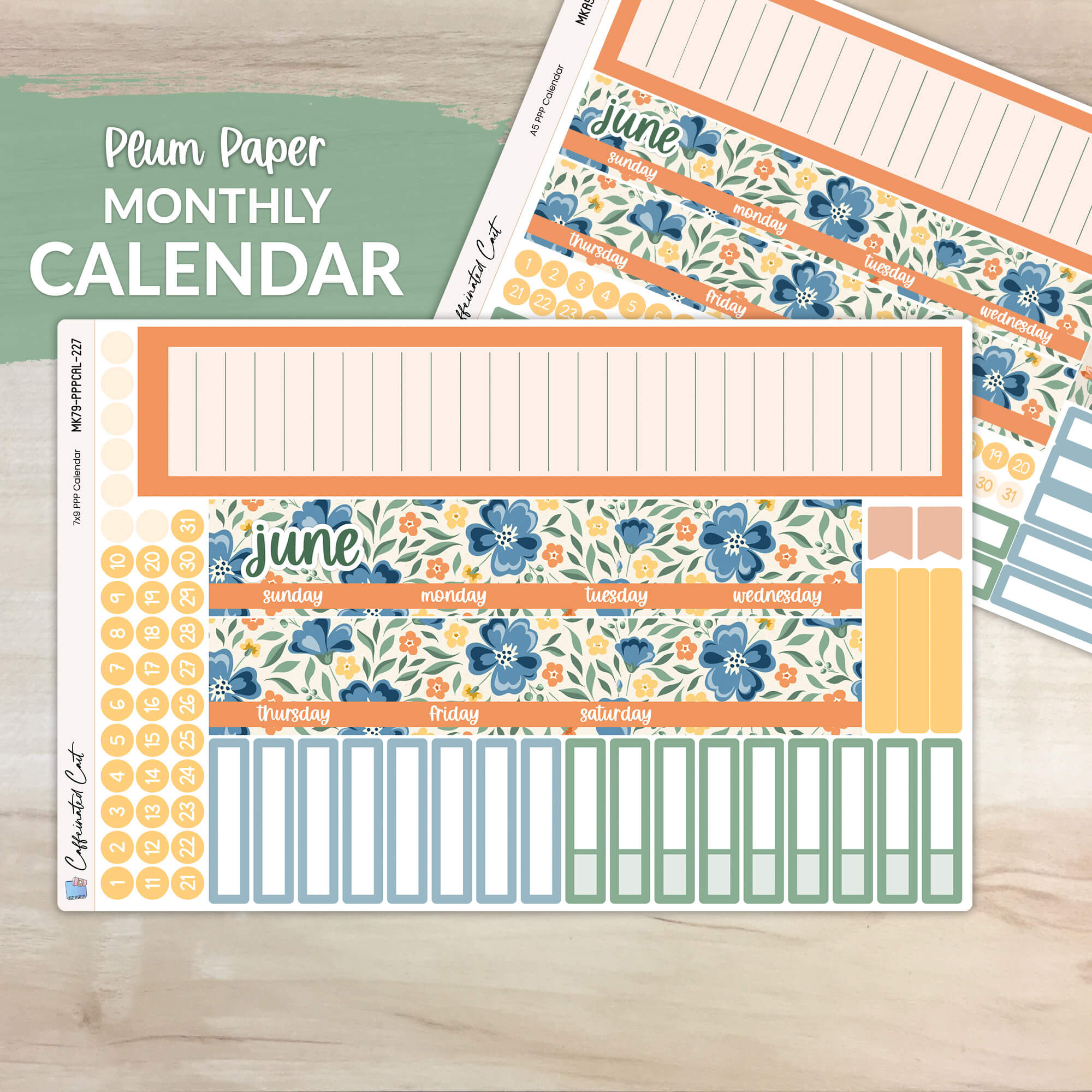 Calendar Kit for PLUM PAPER Planners - Cottage Flowers [ 227 ]