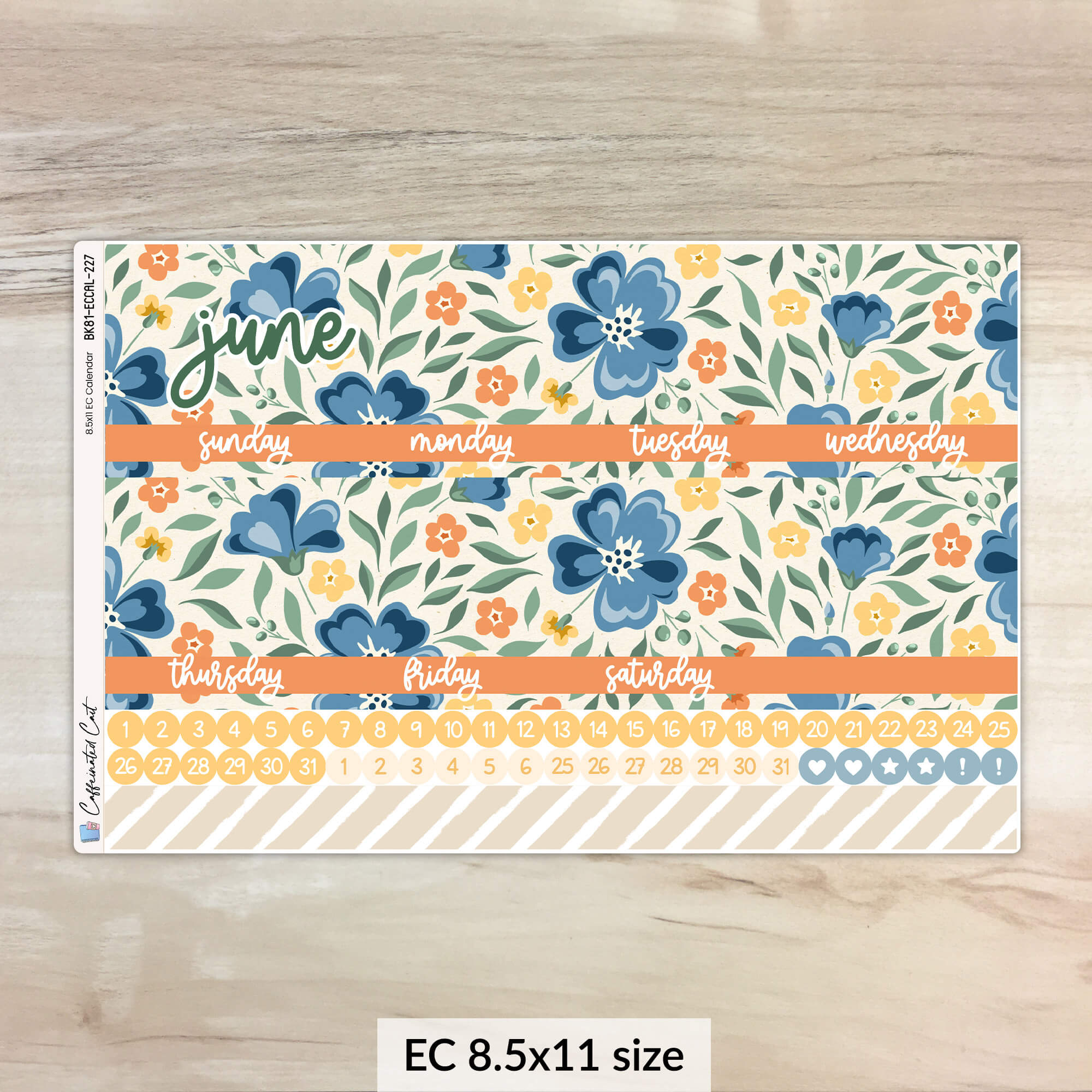 Calendar Kit for ERIN CONDREN Planners - Cottage Flowers [ 227 ]