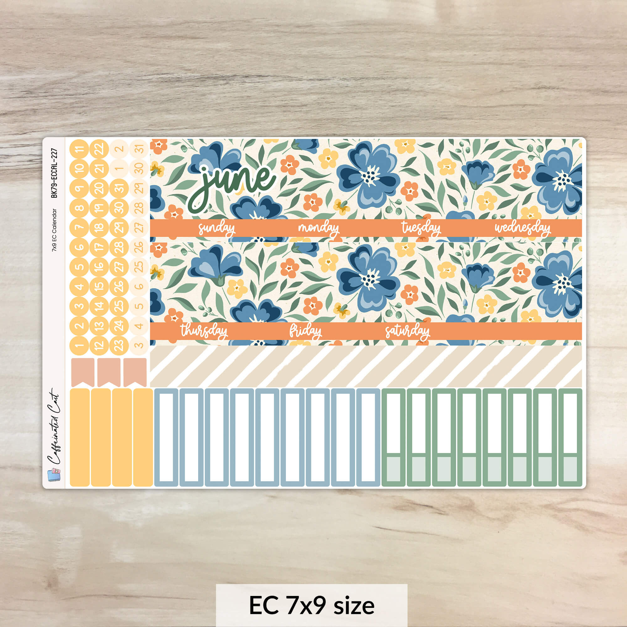 Calendar Kit for ERIN CONDREN Planners - Cottage Flowers [ 227 ]