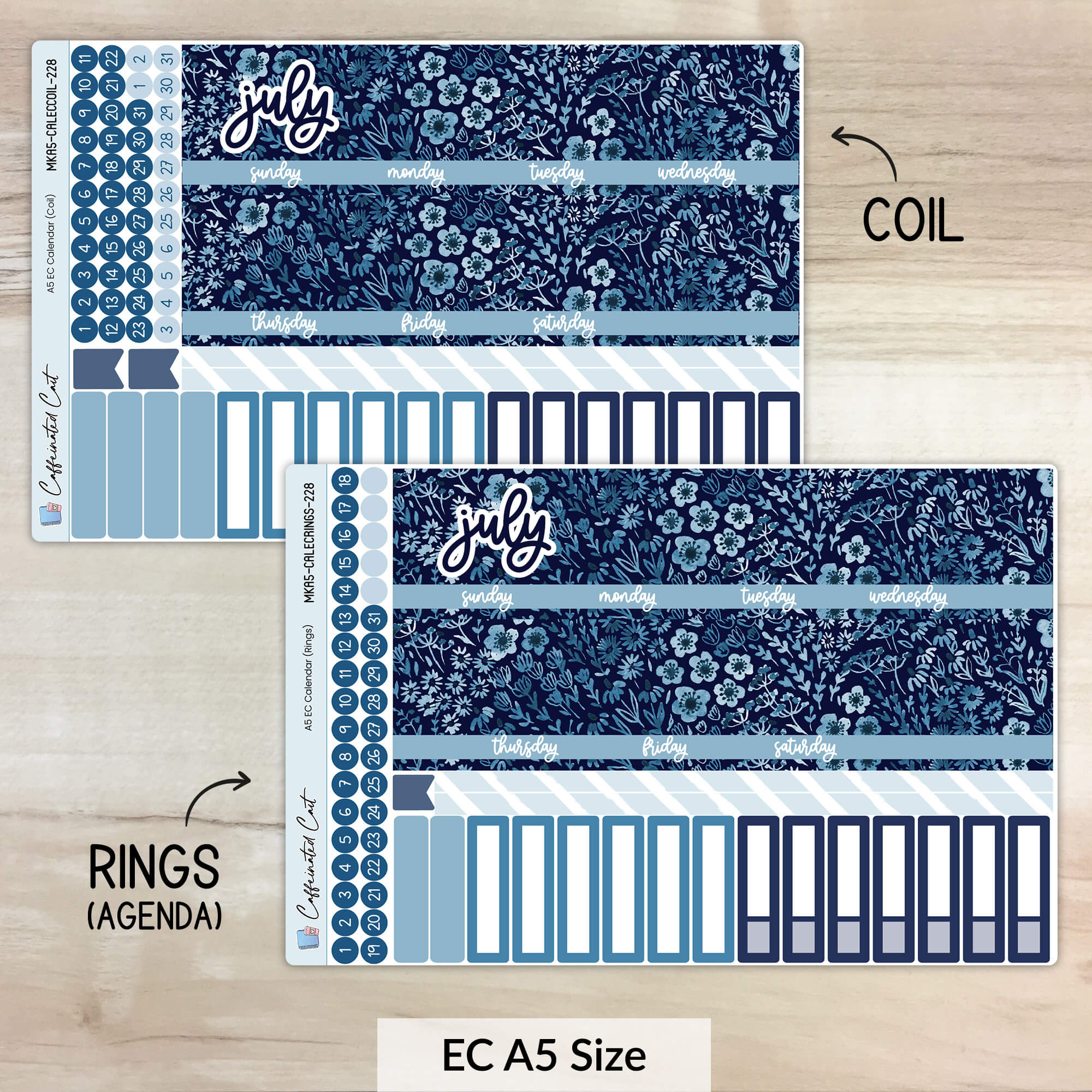 Calendar Kit for ERIN CONDREN Planners - Inked [ 228 ]