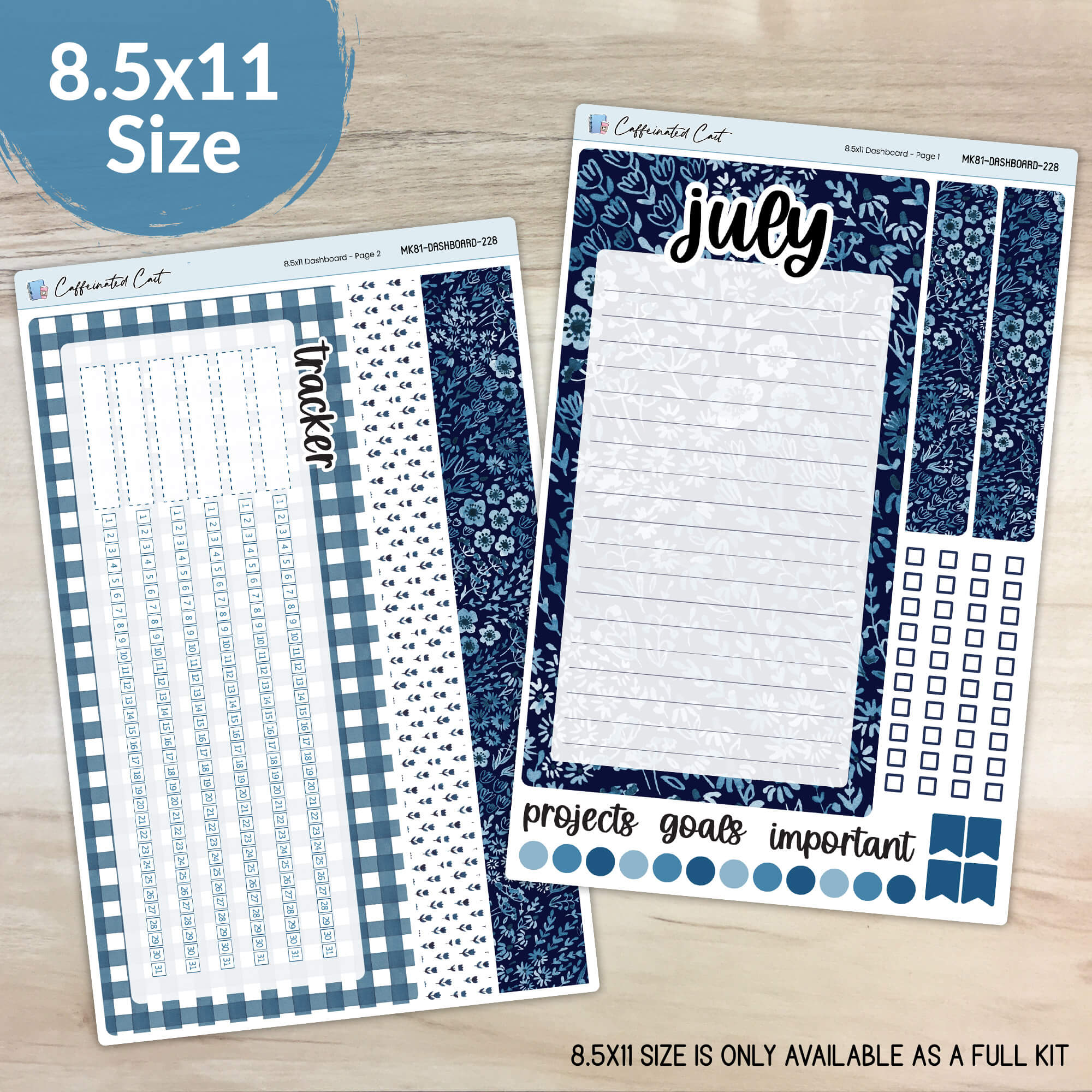 Dashboard & Notes Kit for ERIN CONDREN Planners - Inked [ 228 ]