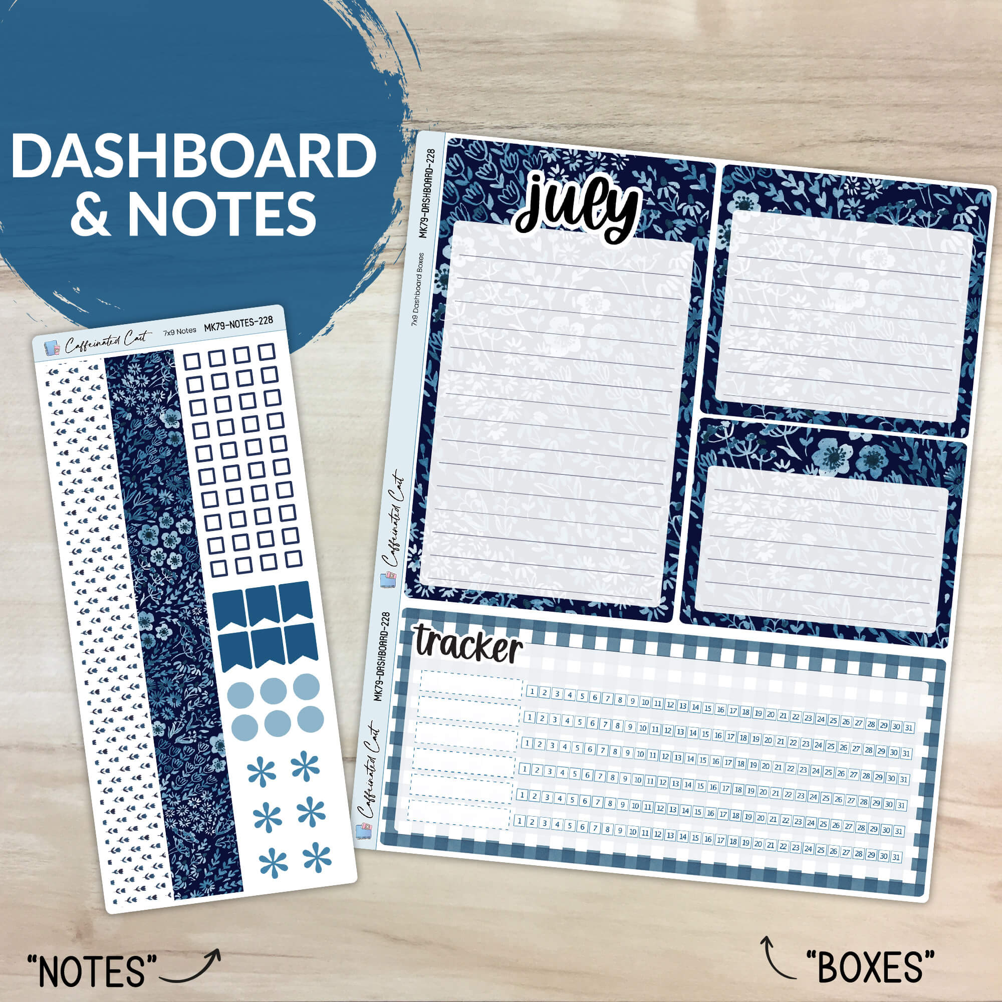 Dashboard & Notes Kit for ERIN CONDREN Planners - Inked [ 228 ]