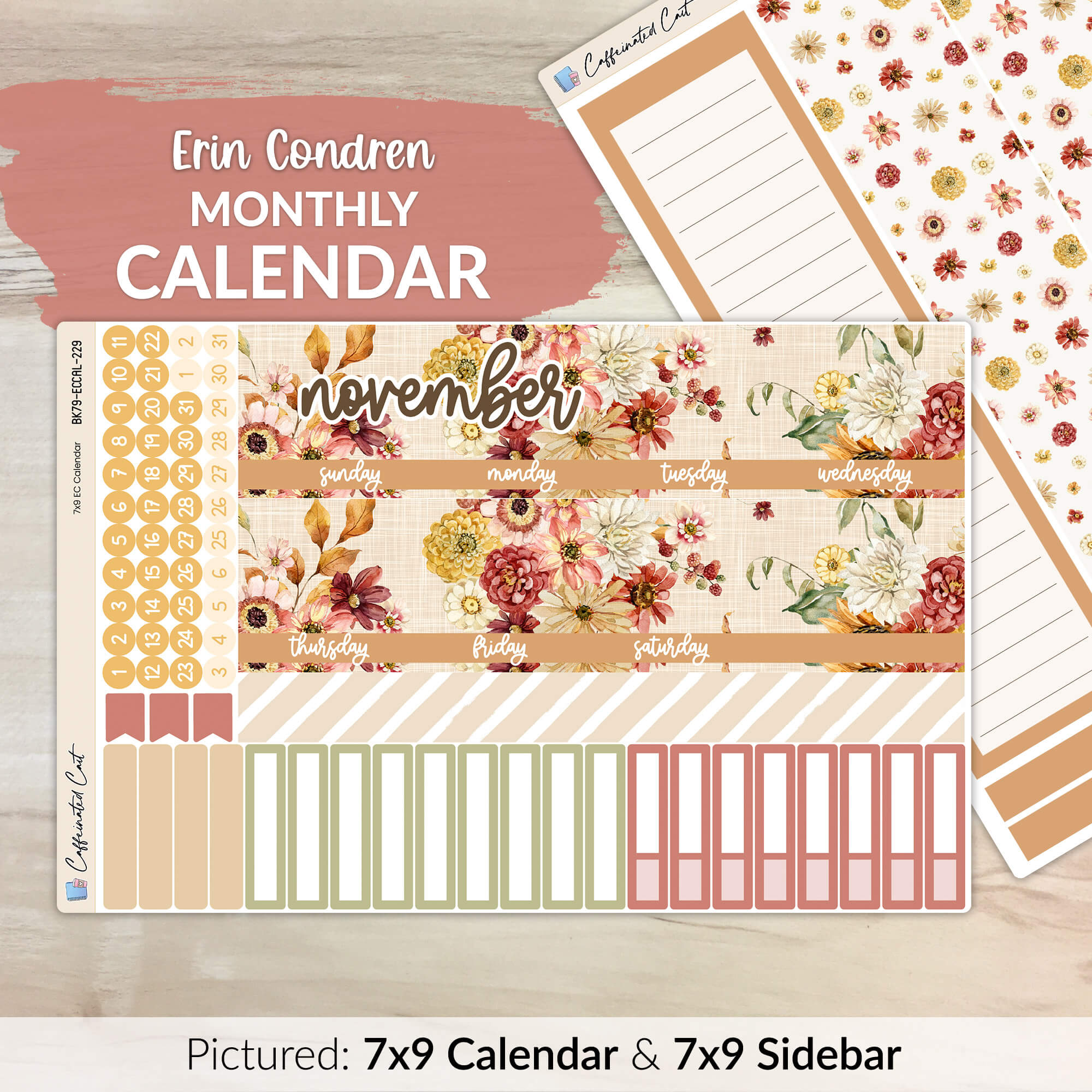 Calendar Kit for ERIN CONDREN Planners - Autumn Beauty [ 229 ]